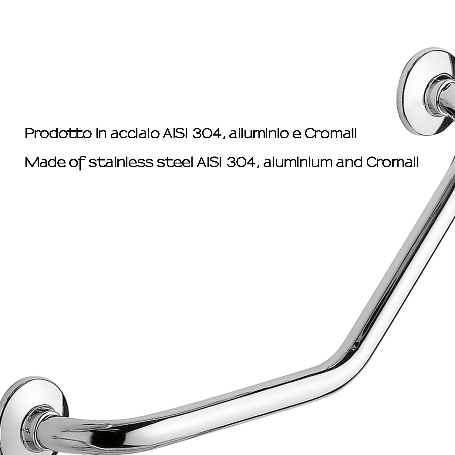 Maniglione inclinazione 135° Gedy modello Ascot per anziani e disabili - Cromato