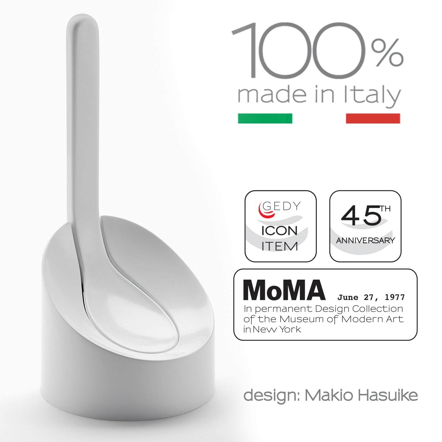 Scopino wc da appoggio modello Cucciolo di Gedy - Bianco by CeramicStore | Lo specialista del tuo bagno