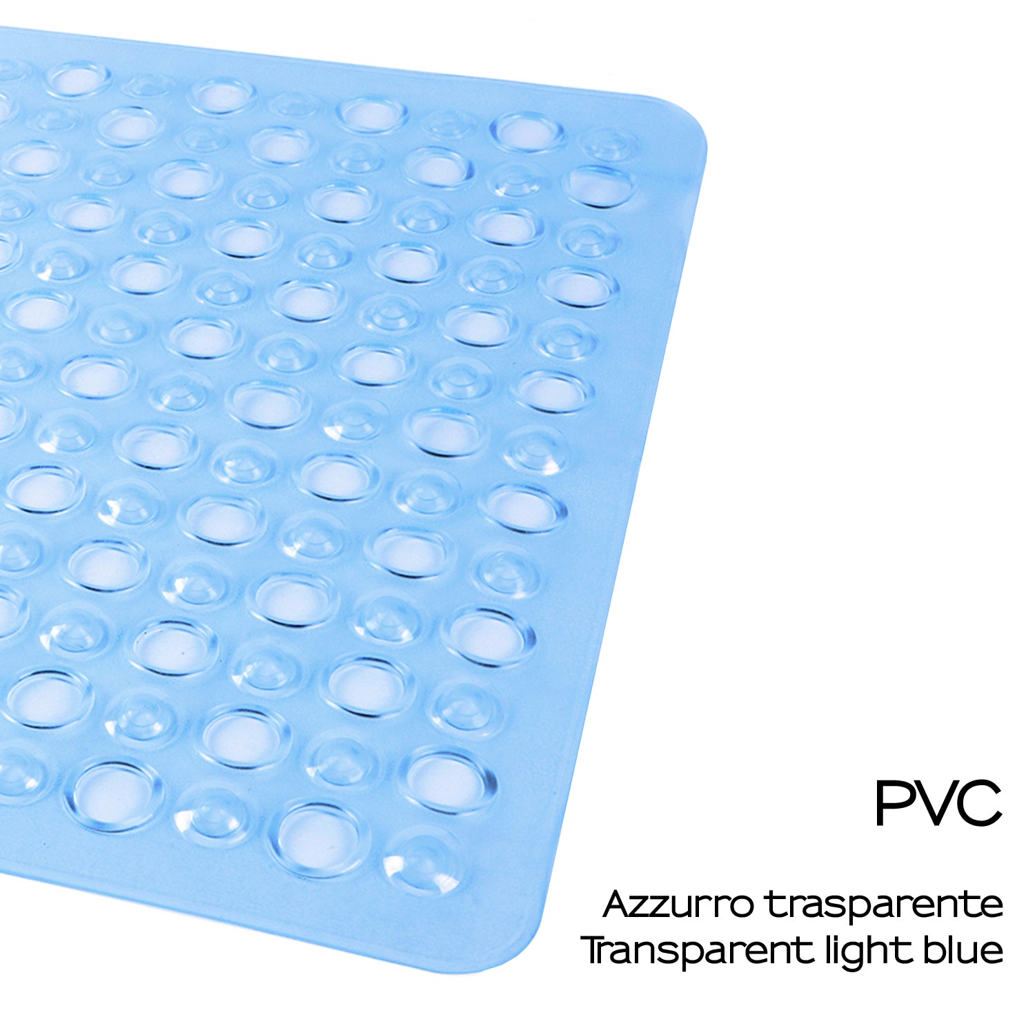 Tappeto antiscivolo doccia 50x50 modello Maim di Gedy - Trasparente azzurro by CeramicStore | Lo specialista del tuo bagno