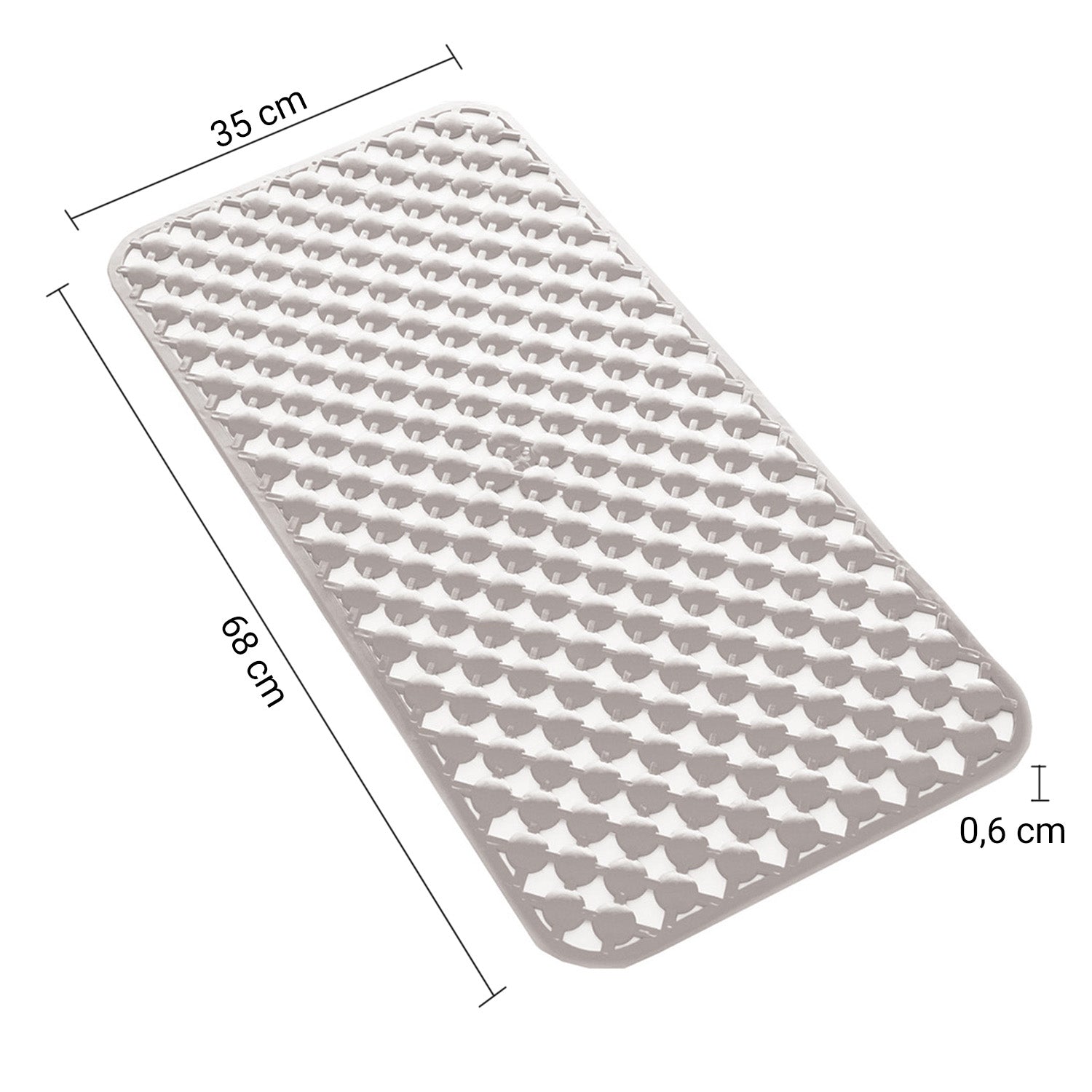 Tappeto antiscivolo vasca 36x71 in gomma modello Geo di Gedy - Bianco by CeramicStore | Lo specialista del tuo bagno