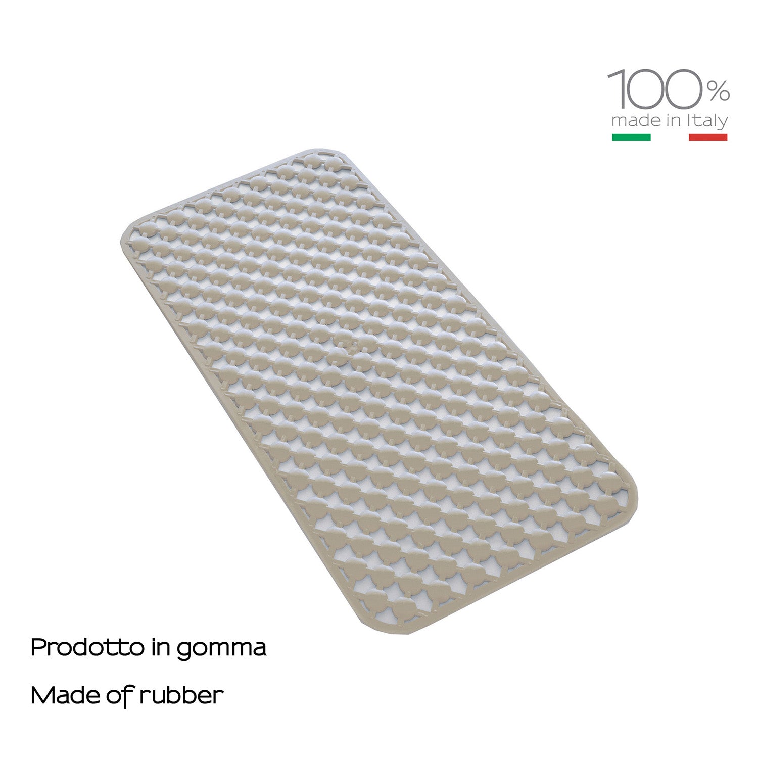 Tappeto antiscivolo vasca 36x71 in gomma modello Geo di Gedy - Beige by CeramicStore | Lo specialista del tuo bagno