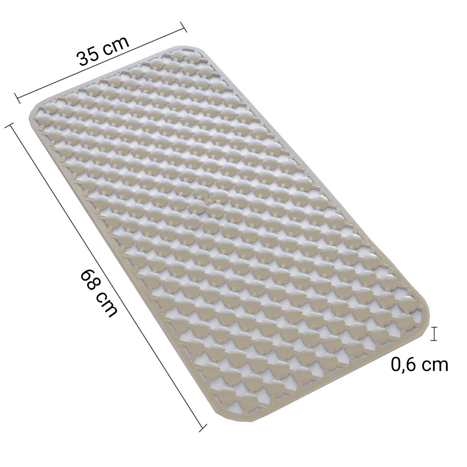 Tappeto antiscivolo vasca 36x71 in gomma modello Geo di Gedy - Beige by CeramicStore | Lo specialista del tuo bagno