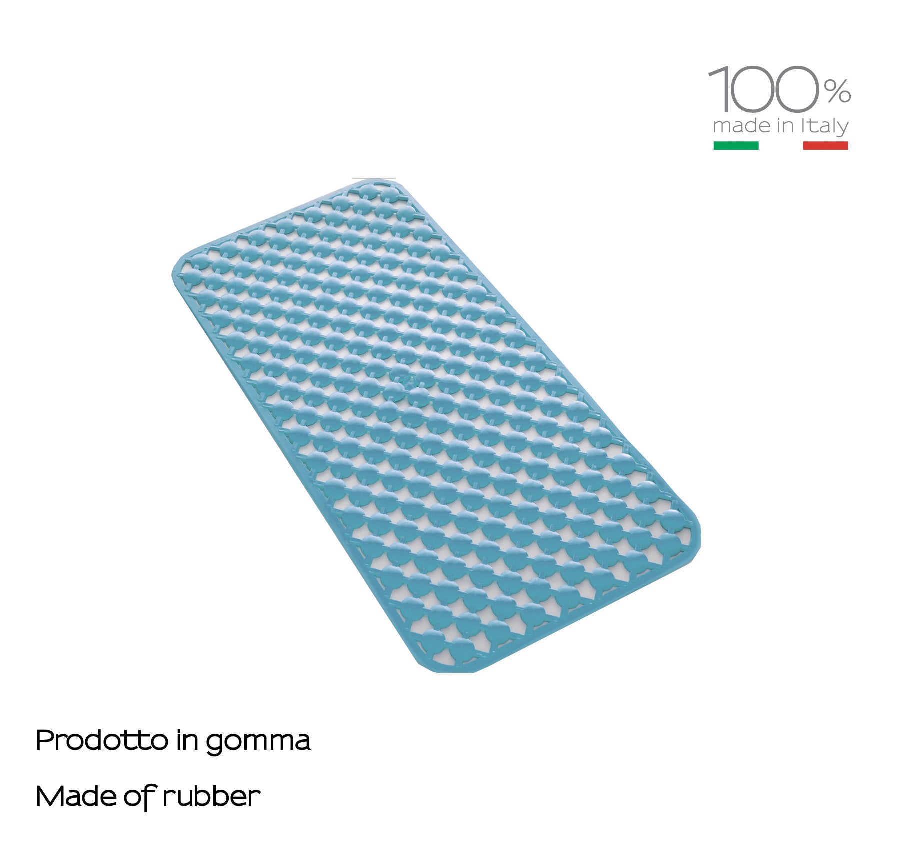 Tappeto antiscivolo vasca 36x71 in gomma modello Geo di Gedy - Azzurro by CeramicStore | Lo specialista del tuo bagno