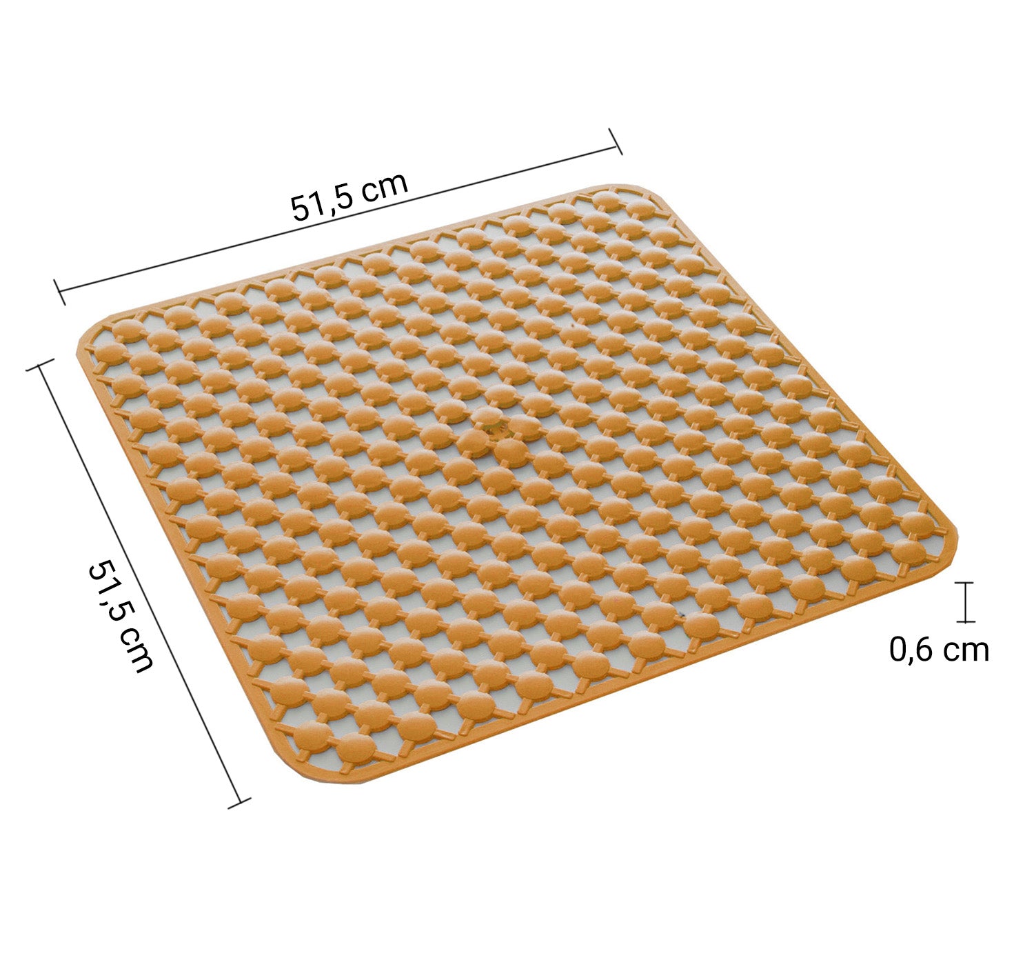 Tappeto antiscivolo doccia 53x53 in gomma modello Geo di Gedy - Arancione by CeramicStore | Lo specialista del tuo bagno