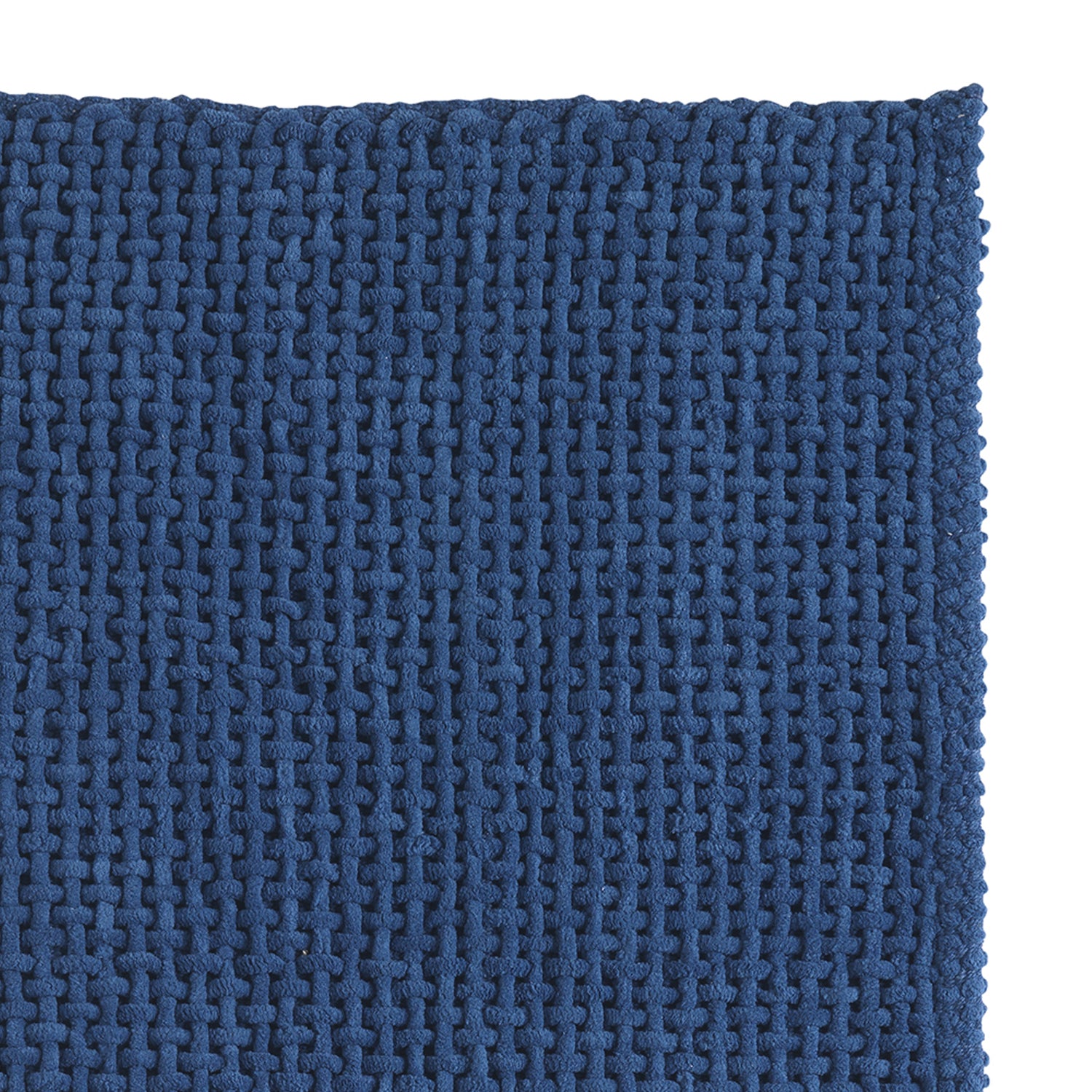 Tappeto 50x50 in cotone e poliestere con fondo antiscivolo Knot di Gedy - Blu by CeramicStore | Lo specialista del tuo bagno