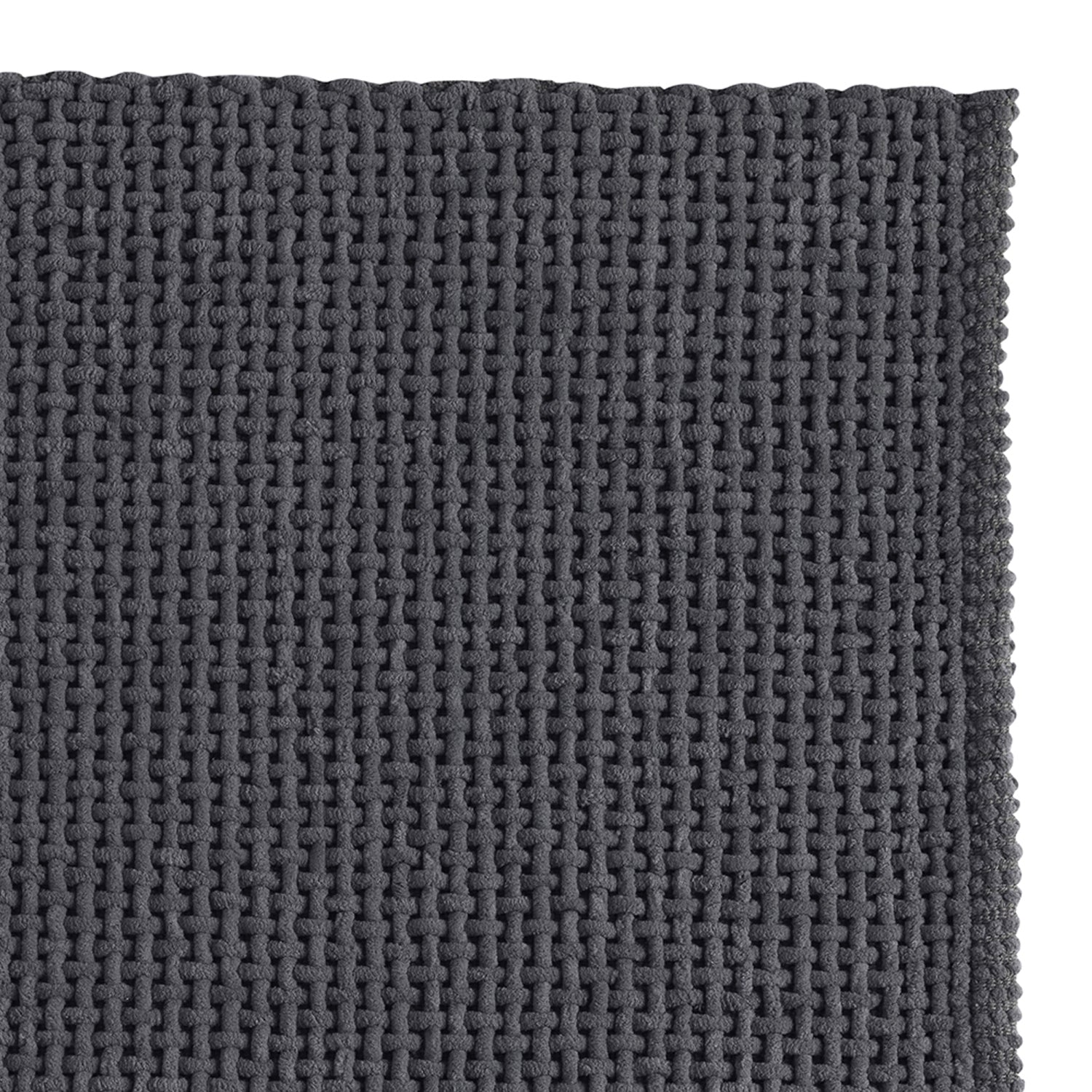 Tappeto 50x80 in cotone e poliestere con fondo antiscivolo Knot di Gedy - Grigio by CeramicStore | Lo specialista del tuo bagno