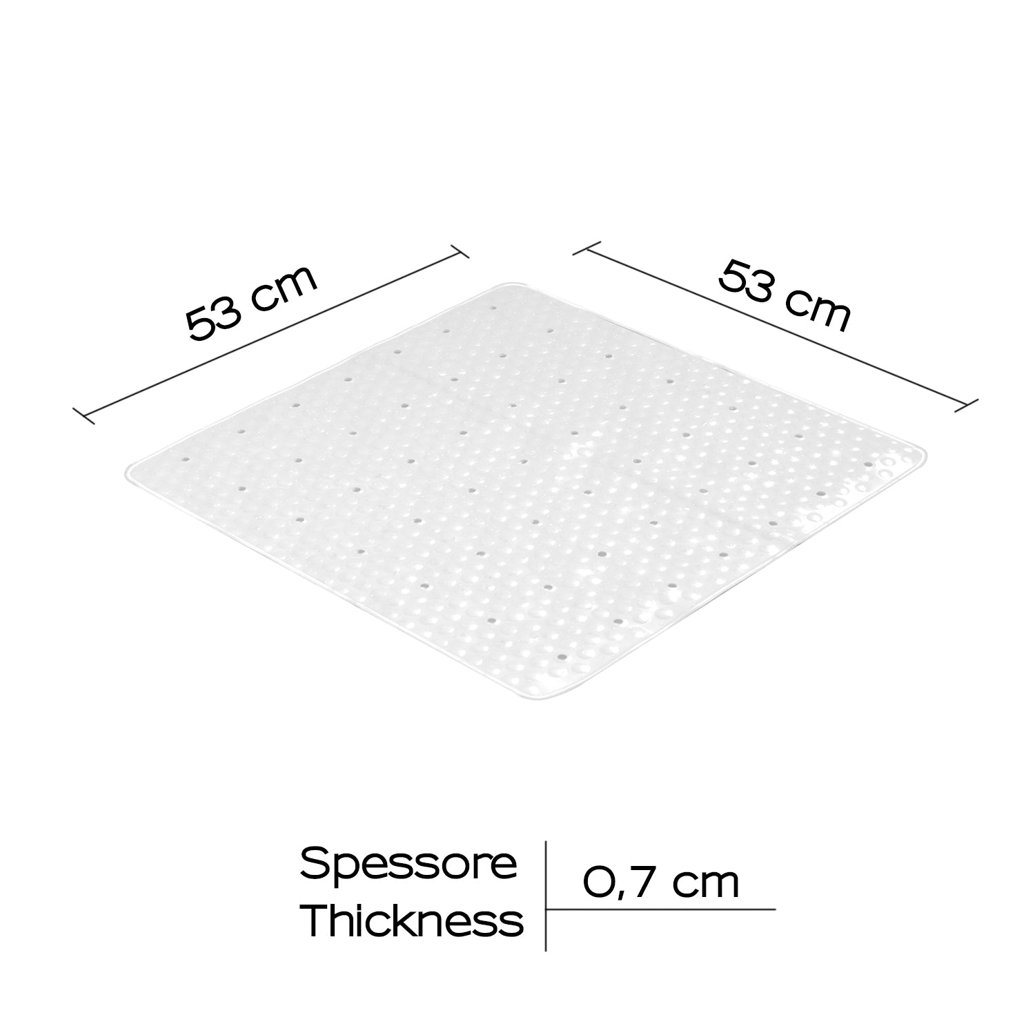 Tappeto antiscivolo doccia 53x53 modello Solid di Gedy - Bianco by CeramicStore | Lo specialista del tuo bagno