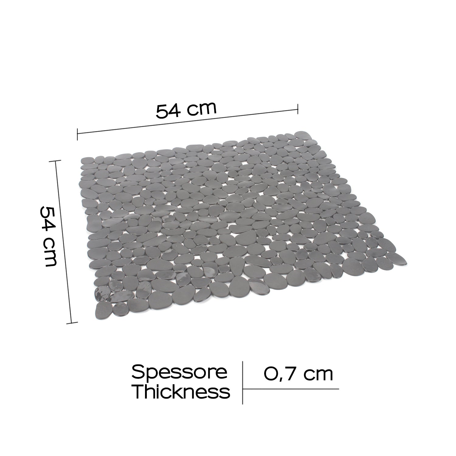 Tappeto antiscivolo doccia 54x54 modello River di Gedy - Grigio by CeramicStore | Lo specialista del tuo bagno