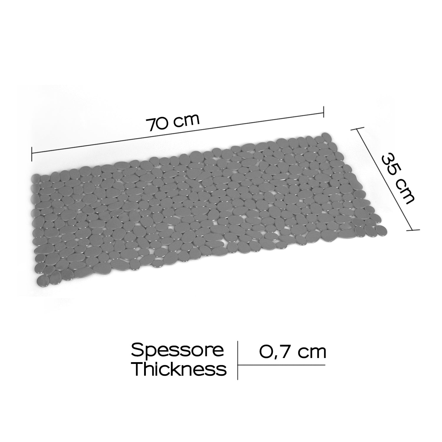 Tappeto antiscivolo doccia 35x70 modello River di Gedy - Grigio by CeramicStore | Lo specialista del tuo bagno