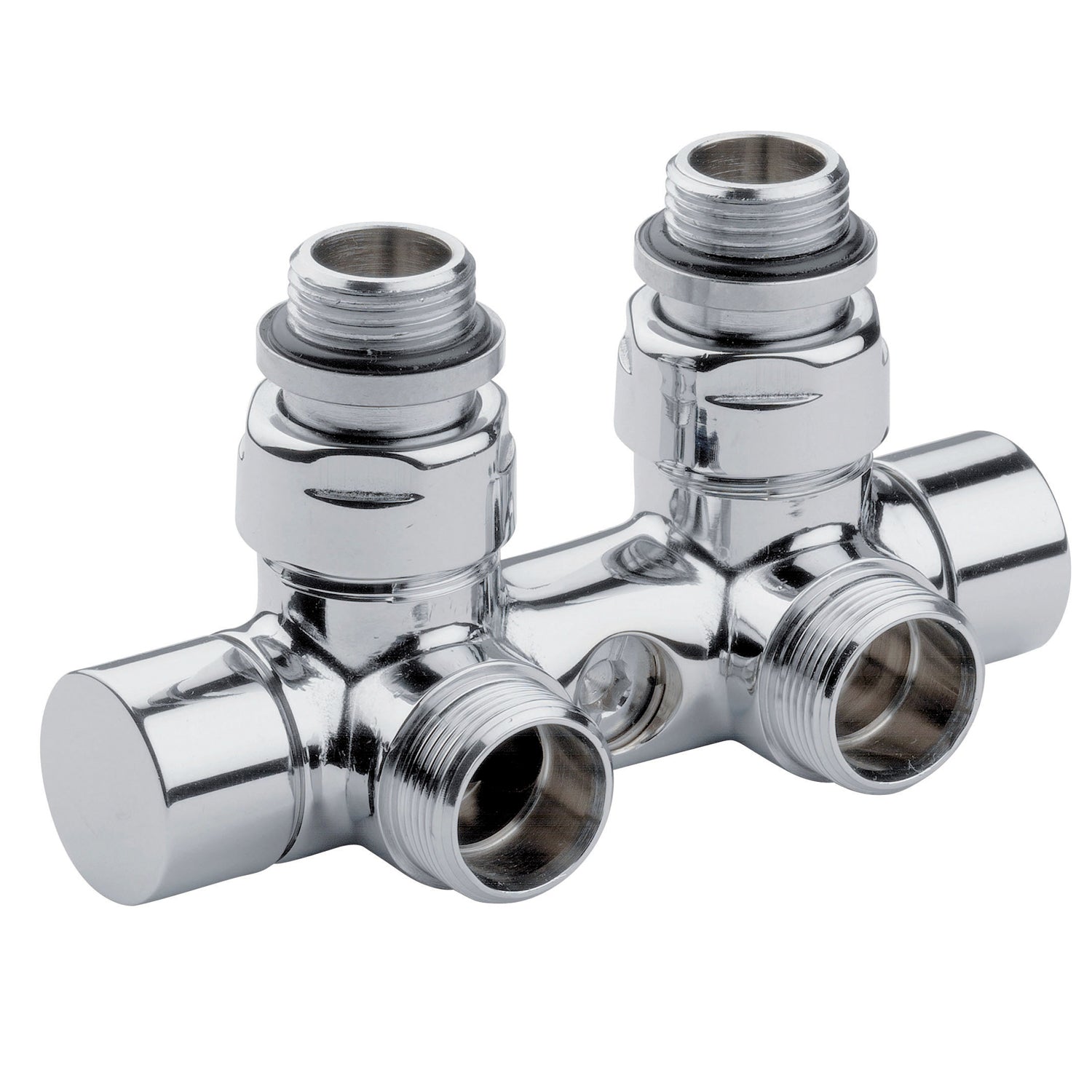 Kit Valvola e Detentore ad angolo 50 mm Lazzarini Finitura Cromo per termoarredo by CeramicStore | Lo specialista del tuo bagno