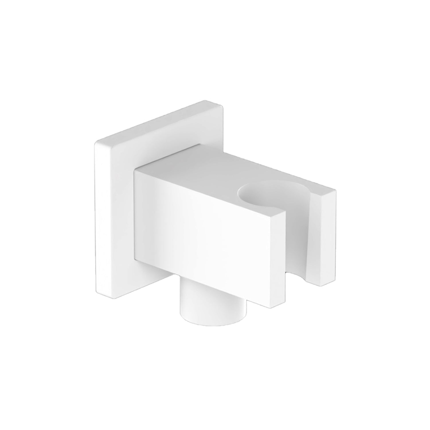 Supporto doccia a muro quadro con presa acqua in ottone bianco opaco by CeramicStore | Lo specialista del tuo bagno