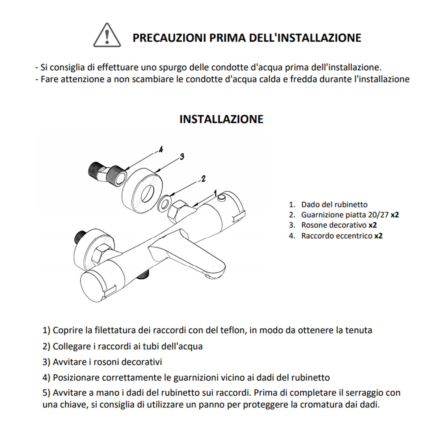 Gruppo vasca esterno termostatico completo di kit doccia con flessibile modello Jane by CeramicStore | Lo specialista del tuo bagno