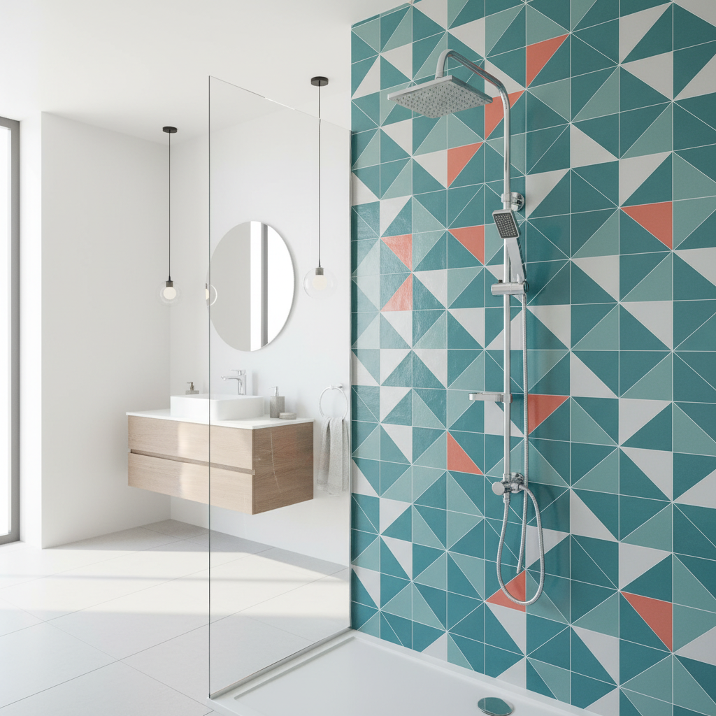 Colonna doccia quadrata con soffione 17,5x17,5 cm con doccetta modello Tempio cromato