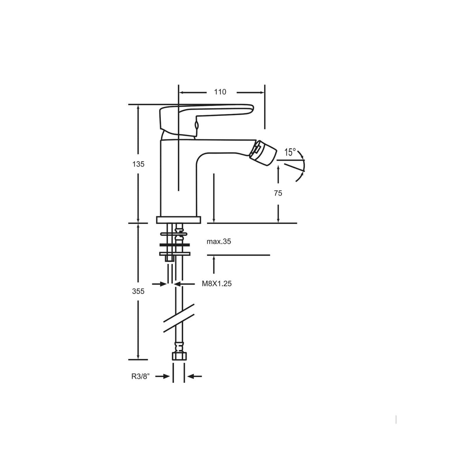 Miscelatore bidet RubiFlux Idroblue - Cromato by CeramicStore | Lo specialista del tuo bagno