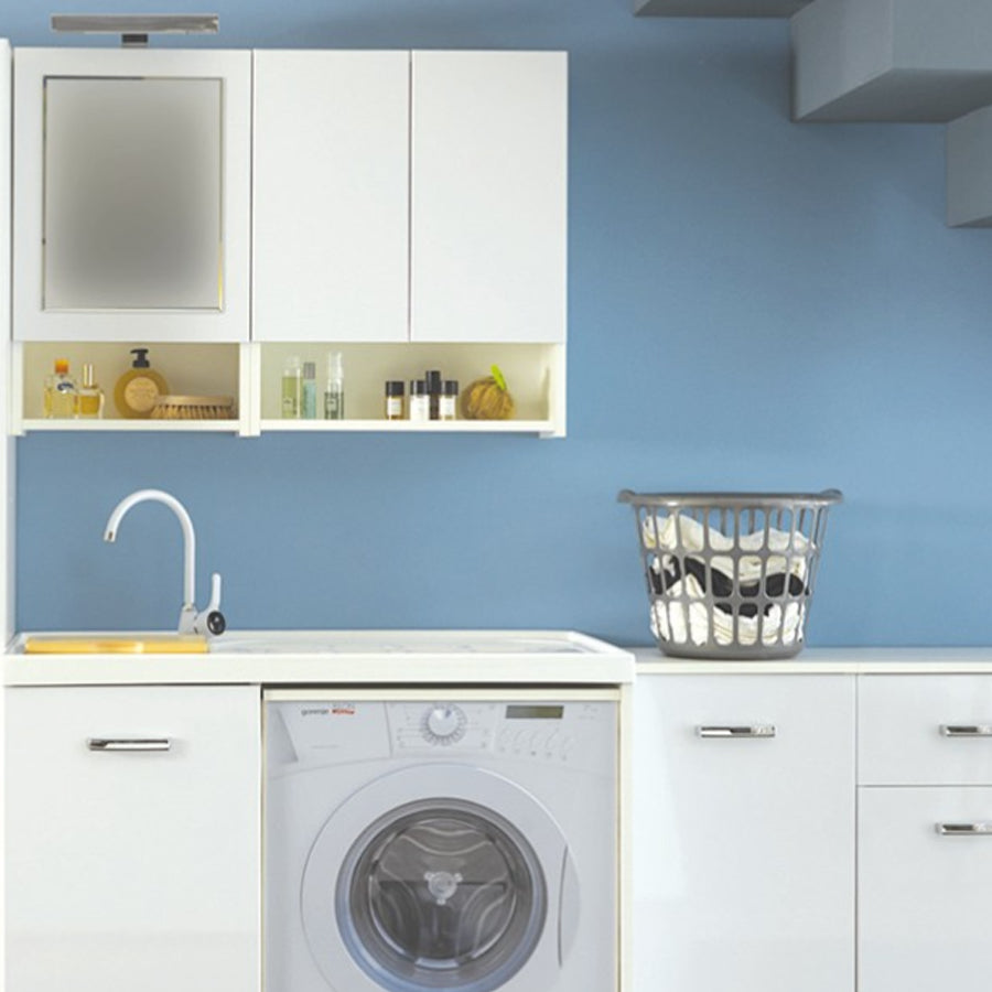 Pensile a due ante con ripiano a giorno e due ripiani interni Xilon Eko col. bianco opaco cm 58x22x70h by CeramicStore | Lo specialista del tuo bagno