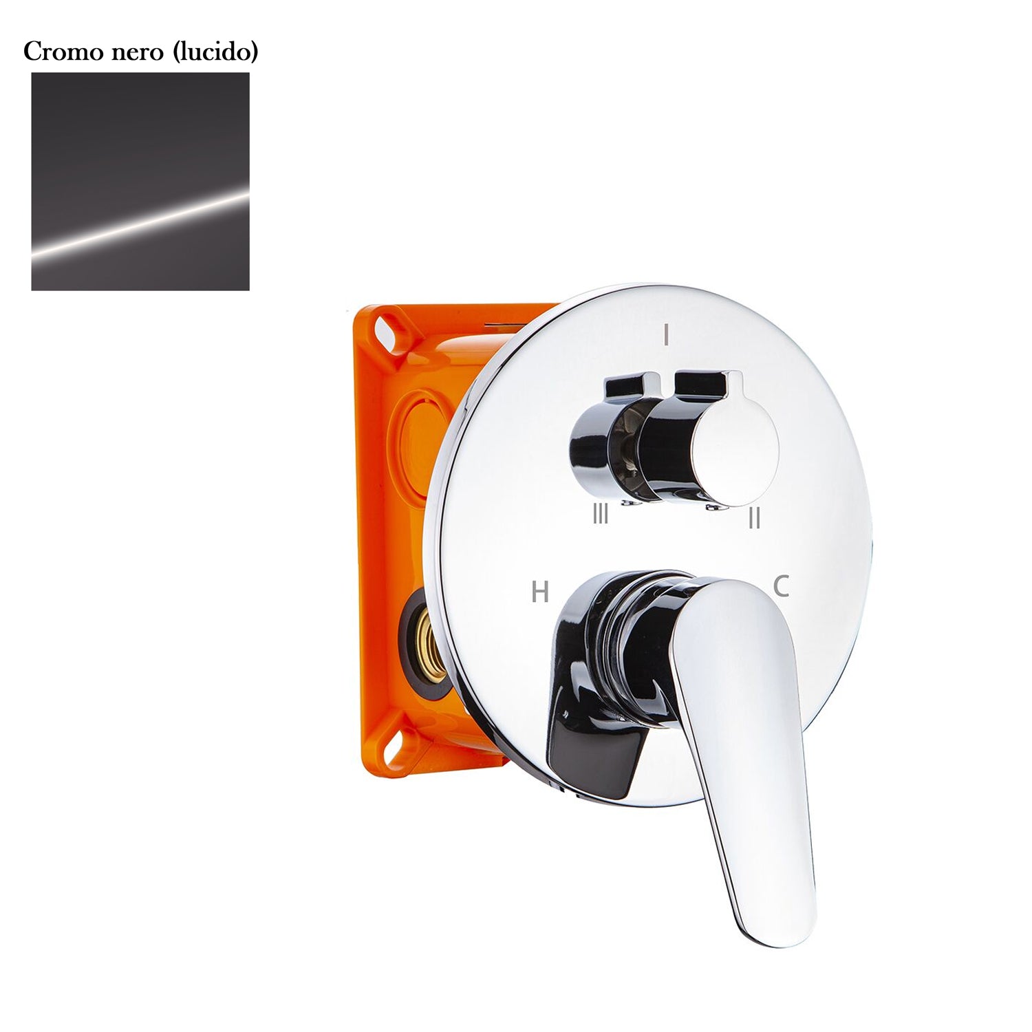 Termostatico doccia incasso tondo 3 vie con easybox cromo nero by CeramicStore | Lo specialista del tuo bagno