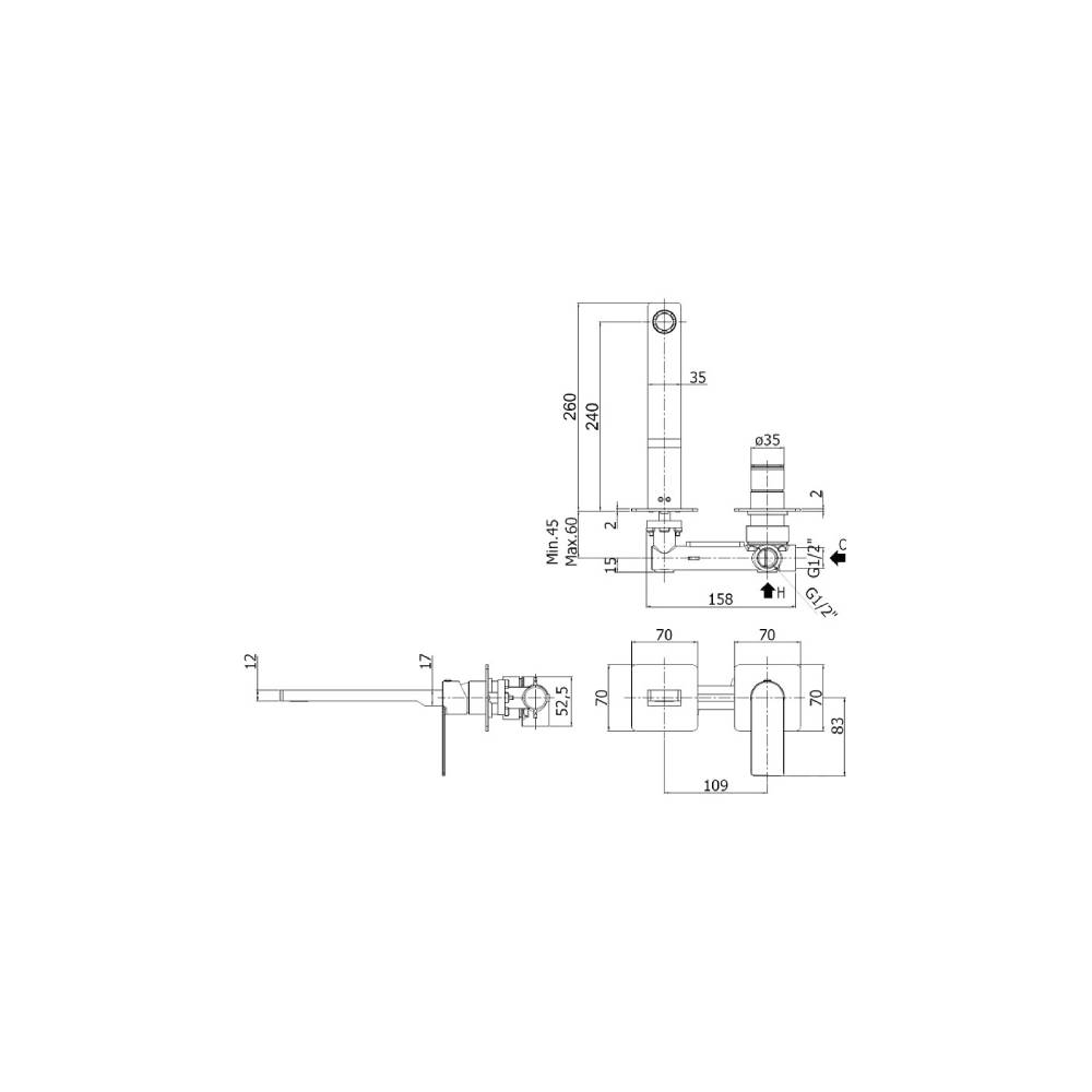 Miscelatore doccia a parete serie Tango modello TA106ST70 steel looking Paffoni by CeramicStore | Lo specialista del tuo bagno
