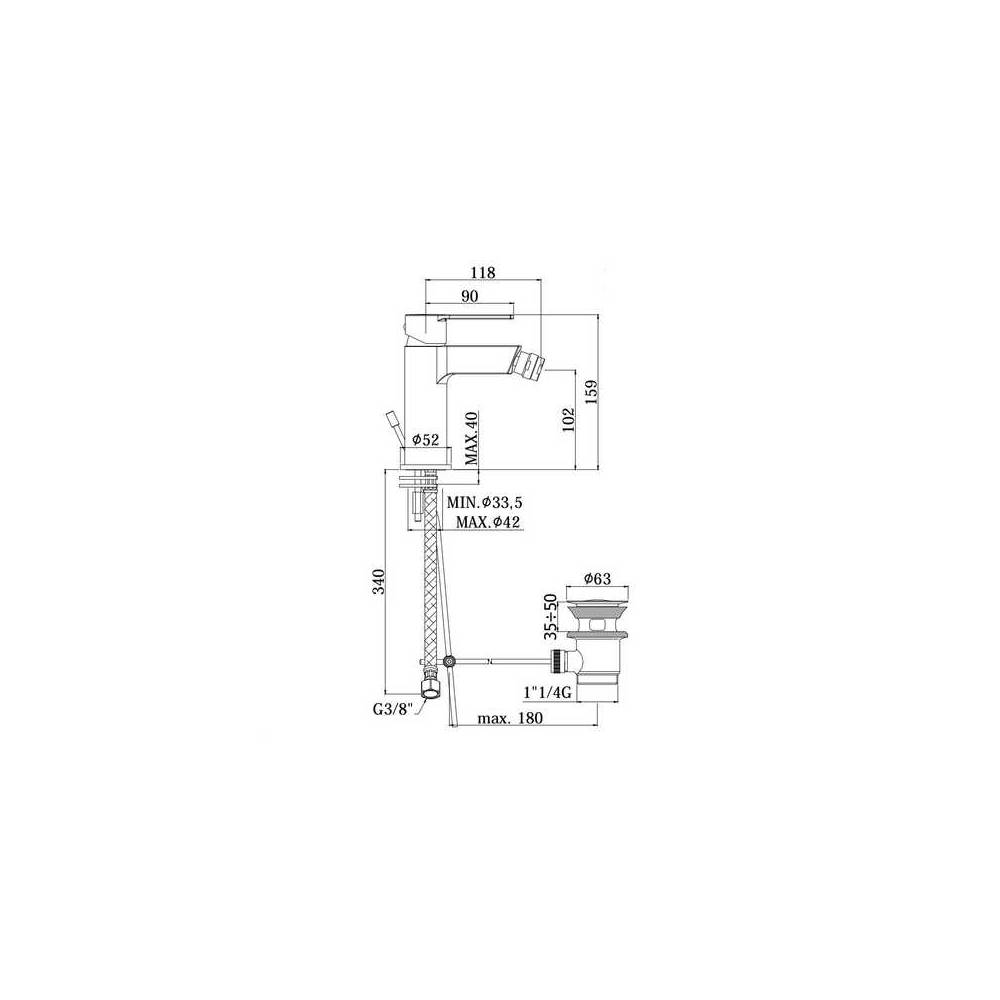 Miscelatore bidet serie Ringo modello RIN135NO colore nero opaco Paffoni by CeramicStore | Lo specialista del tuo bagno