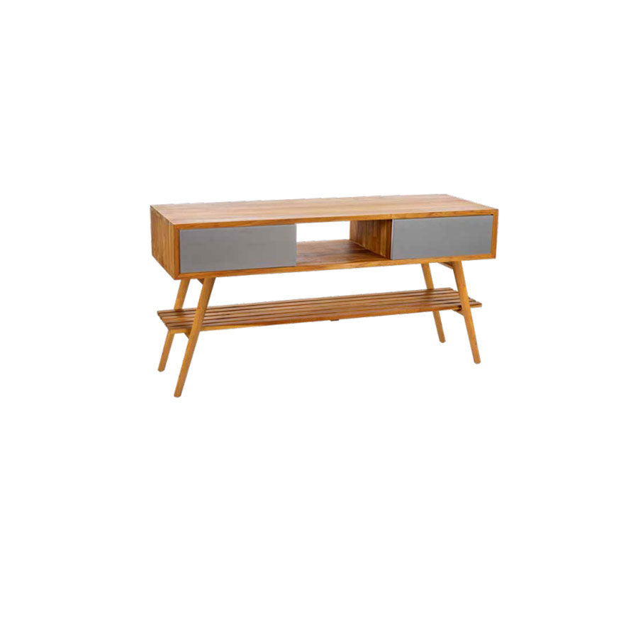 Consolle in Teak naturale serie Feelgood Cipi 150 cm con cassetti Grigio fumo by CeramicStore | Lo specialista del tuo bagno
