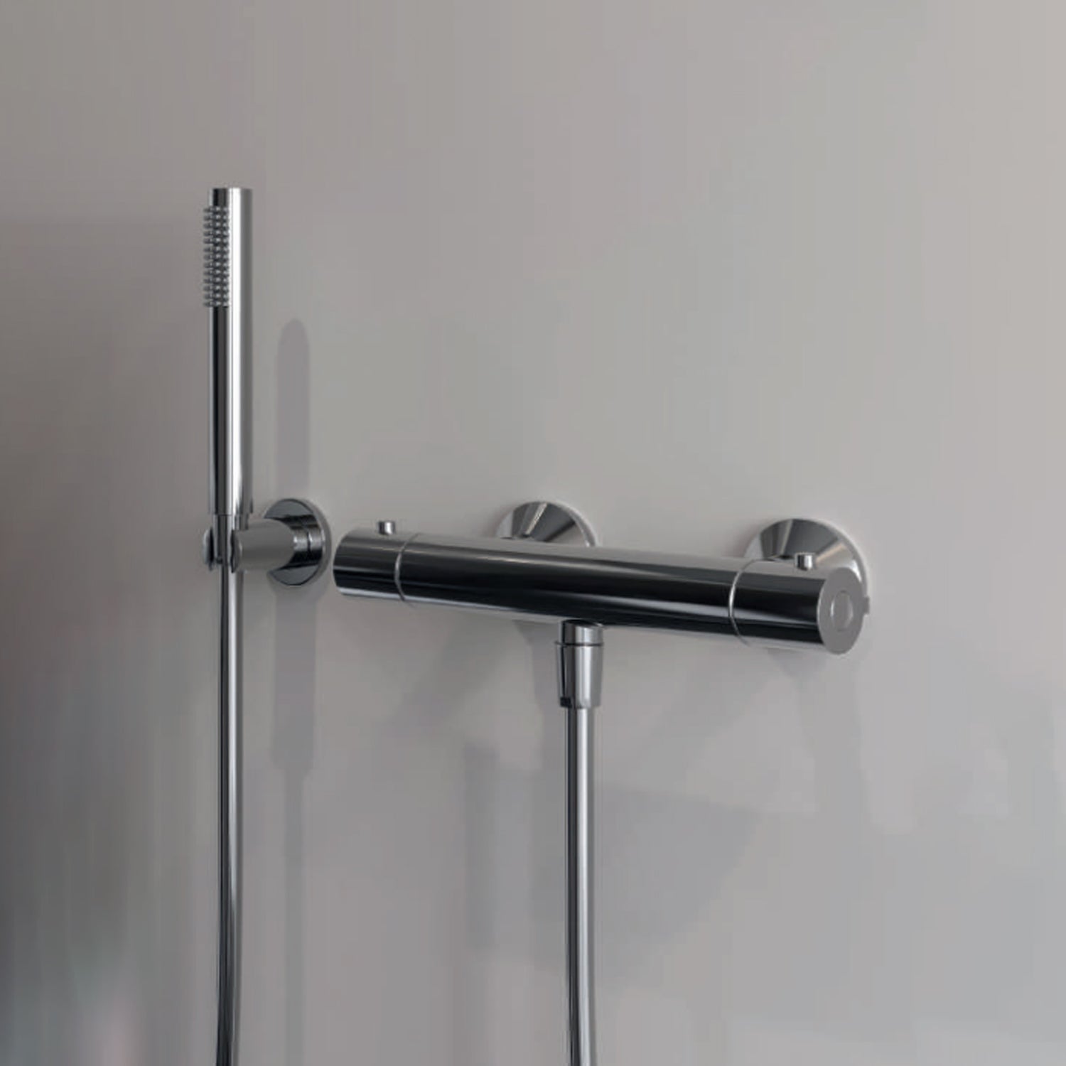 Miscelatore monocomando esterno termostatico per doccia RubiFlux serie Zea - Cromo by CeramicStore | Lo specialista del tuo bagno