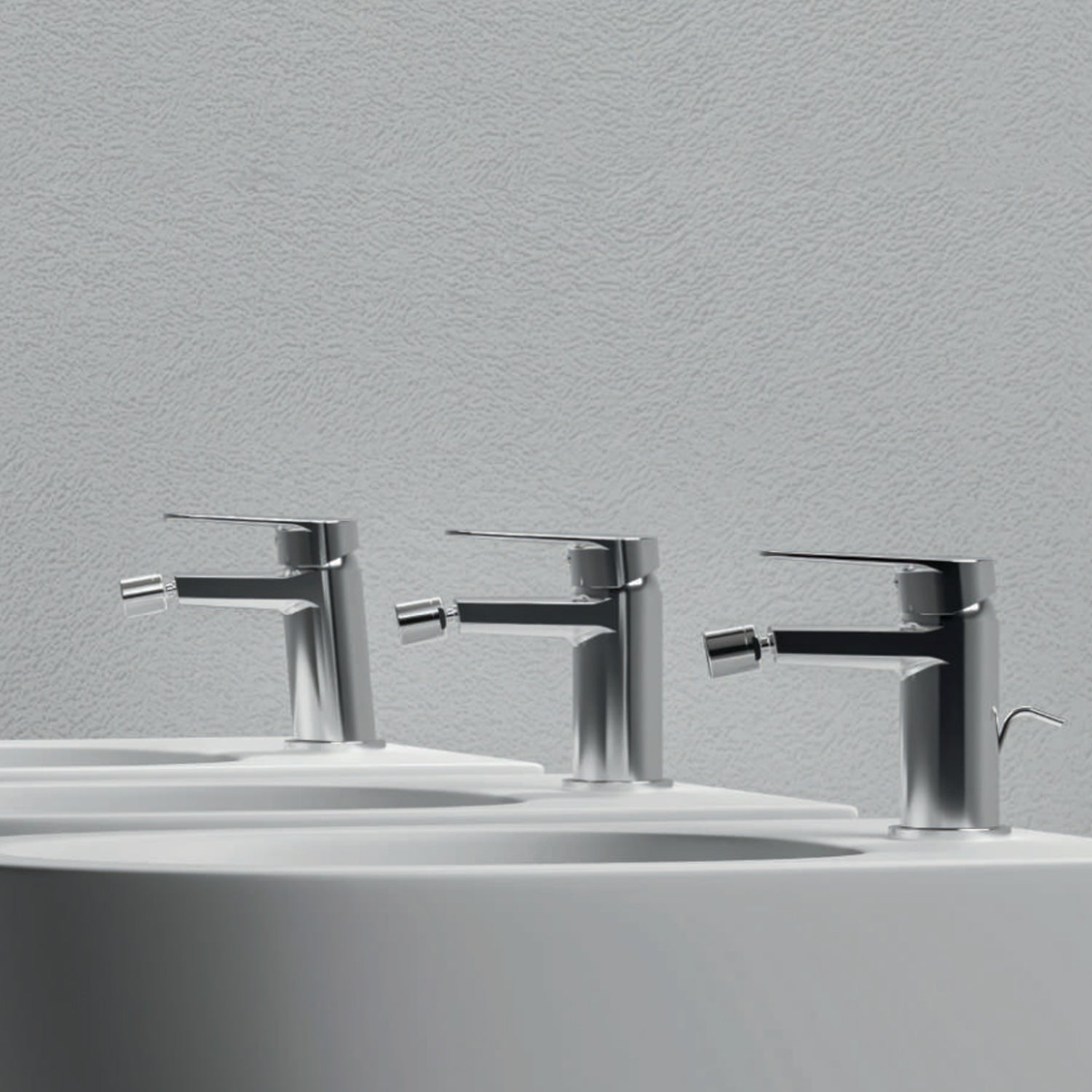 Miscelatore monocomando inclinato bidet con scarico RubiFlux serie Ampra - Cromo by CeramicStore | Lo specialista del tuo bagno