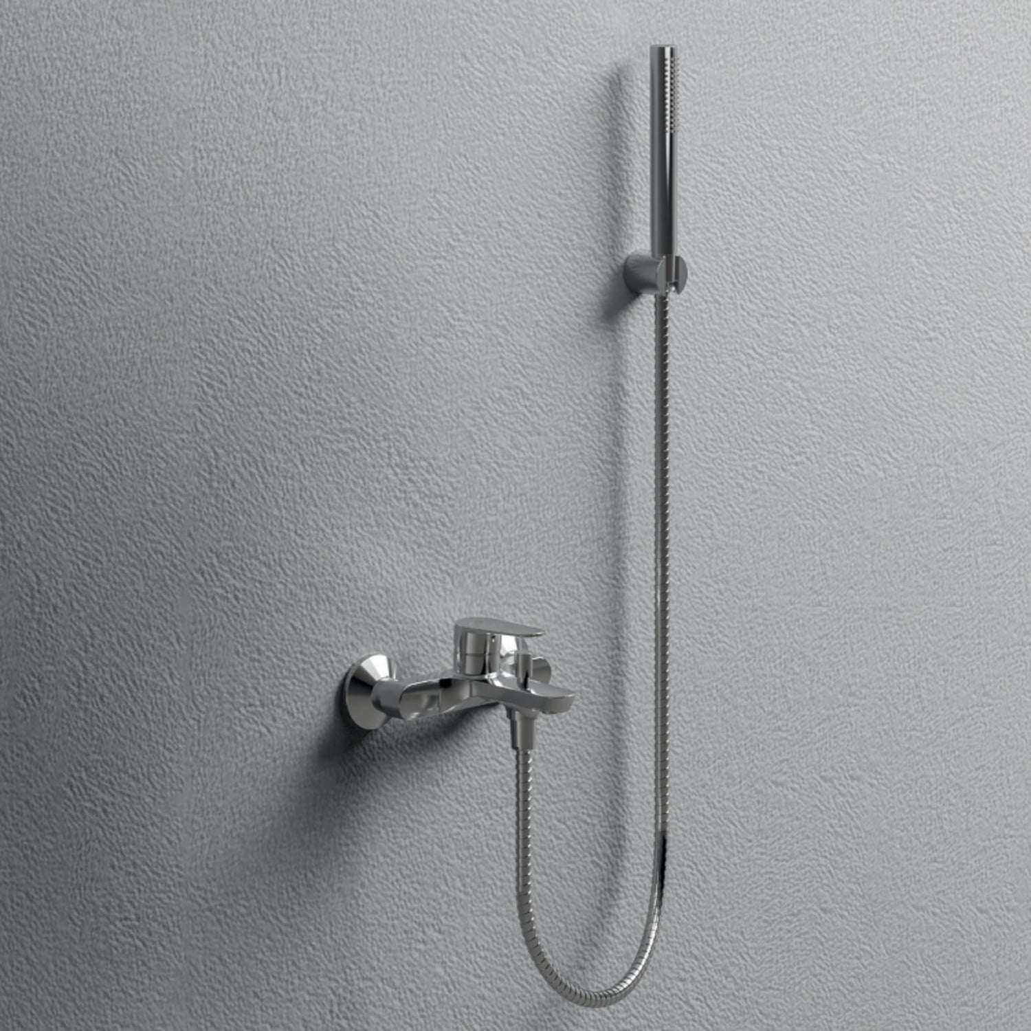 Miscelatore monocomando per vasca con kit doccino RubiFlux serie Ampra - Cromo by CeramicStore | Lo specialista del tuo bagno