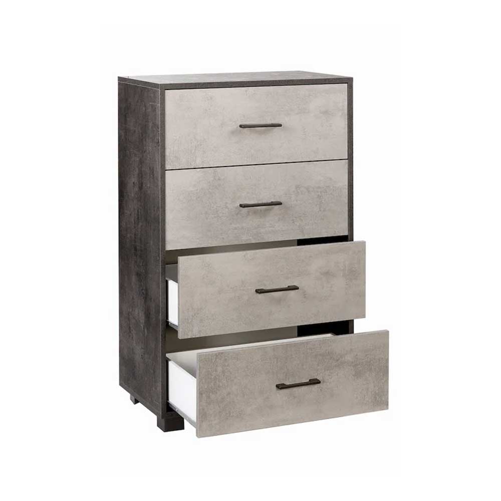 Mobile Cassettiera Verticale a 4 cassetti finitura Struttura Ossido Nero / Finitura Frontale Cemento by Sarmog by CeramicStore | Lo specialista del tuo bagno