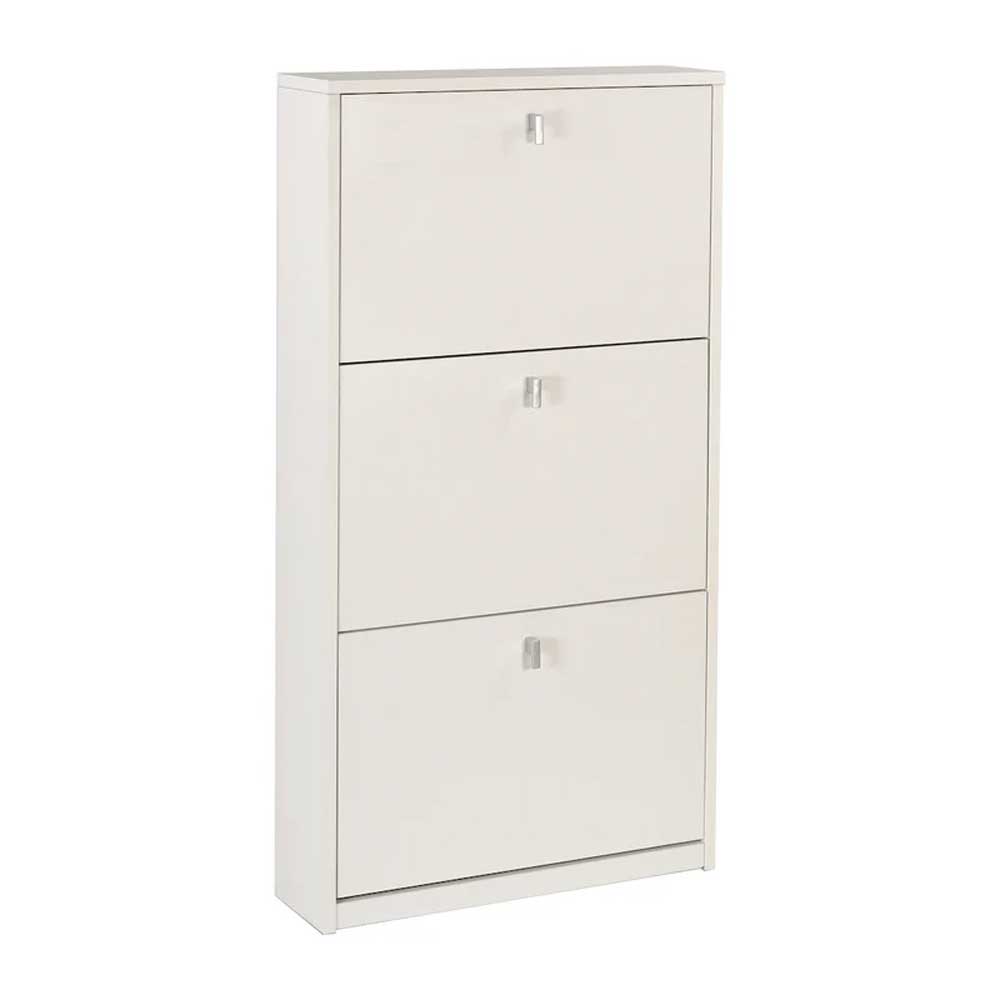Elegante scarpiera a 3 ante con maniglia satinata finitura Bianco Fiammato by Sarmog by CeramicStore | Lo specialista del tuo bagno