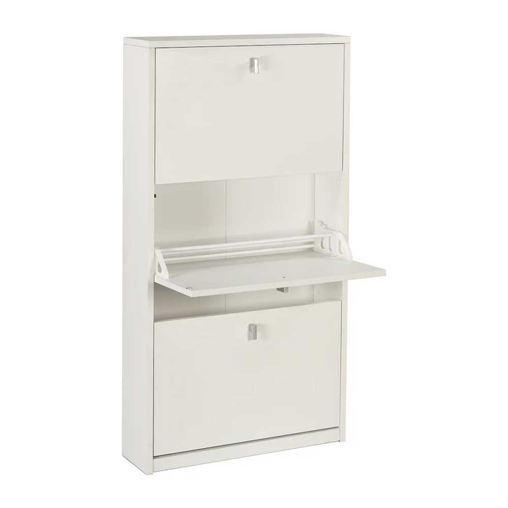 Elegante scarpiera a 3 ante con maniglia satinata finitura Bianco Fiammato by Sarmog by CeramicStore | Lo specialista del tuo bagno