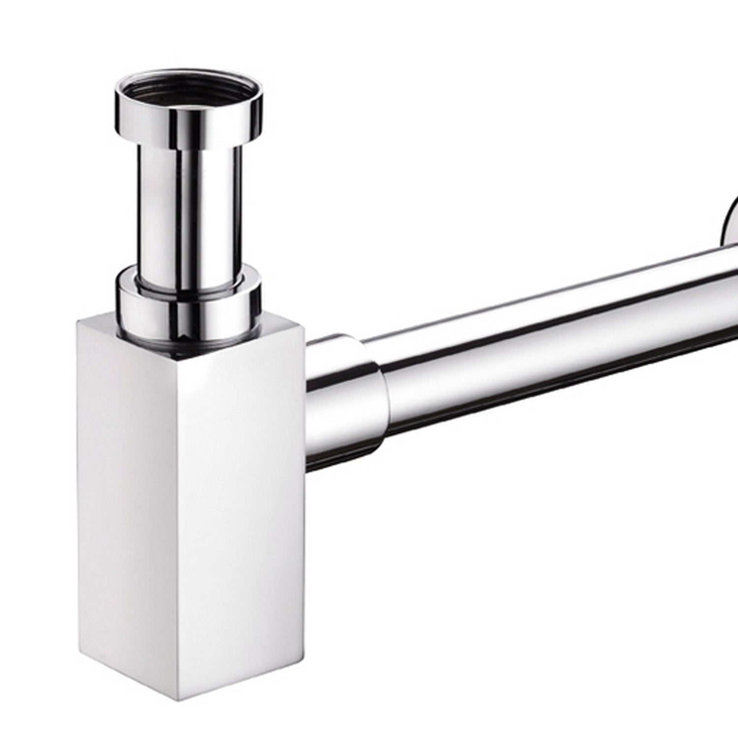 Sifone lavabo o bidet design quadrato in ottone PESANTE cromato 16-30 cm by CeramicStore | Lo specialista del tuo bagno