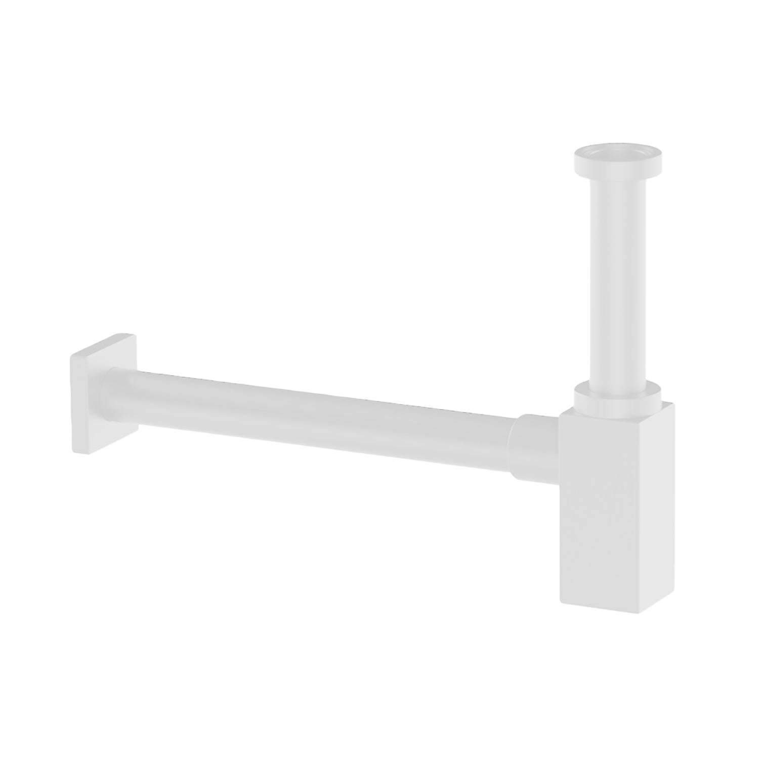 Sifone d'arredo design quadrato in ottone verniciato bianco 30 cm by CeramicStore | Lo specialista del tuo bagno