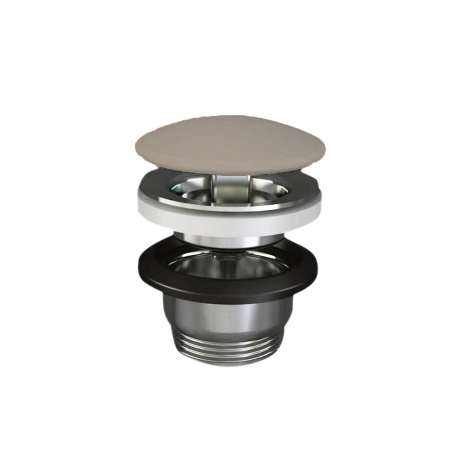 Piletta Free Flow con tappo tondo cappuccino opaco per lavabi Sensation senza troppo pieno by CeramicStore | Lo specialista del tuo bagno