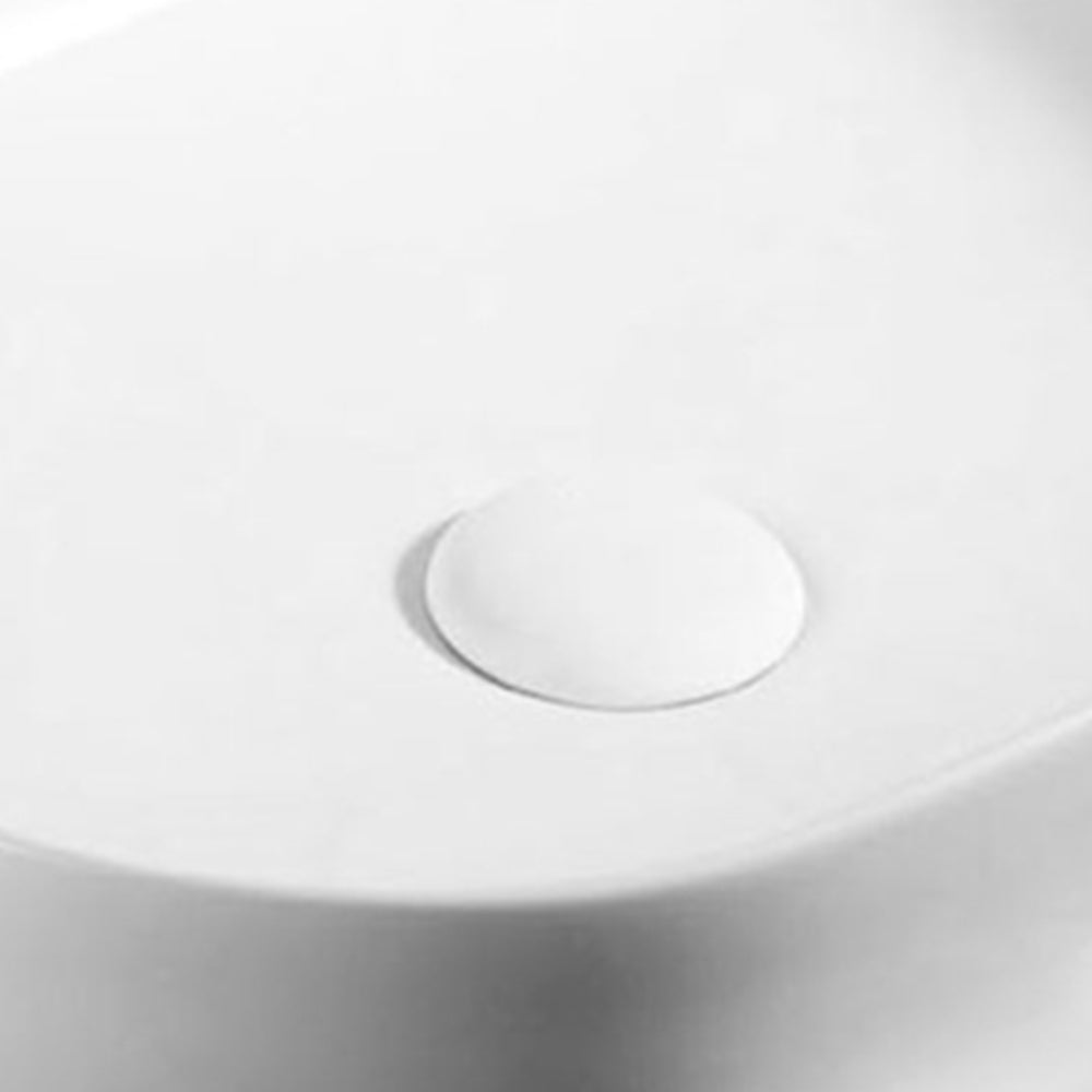 Piletta Free Flow con tappo tondo bianco opaco per lavabi Sensation senza troppo pieno by CeramicStore | Lo specialista del tuo bagno