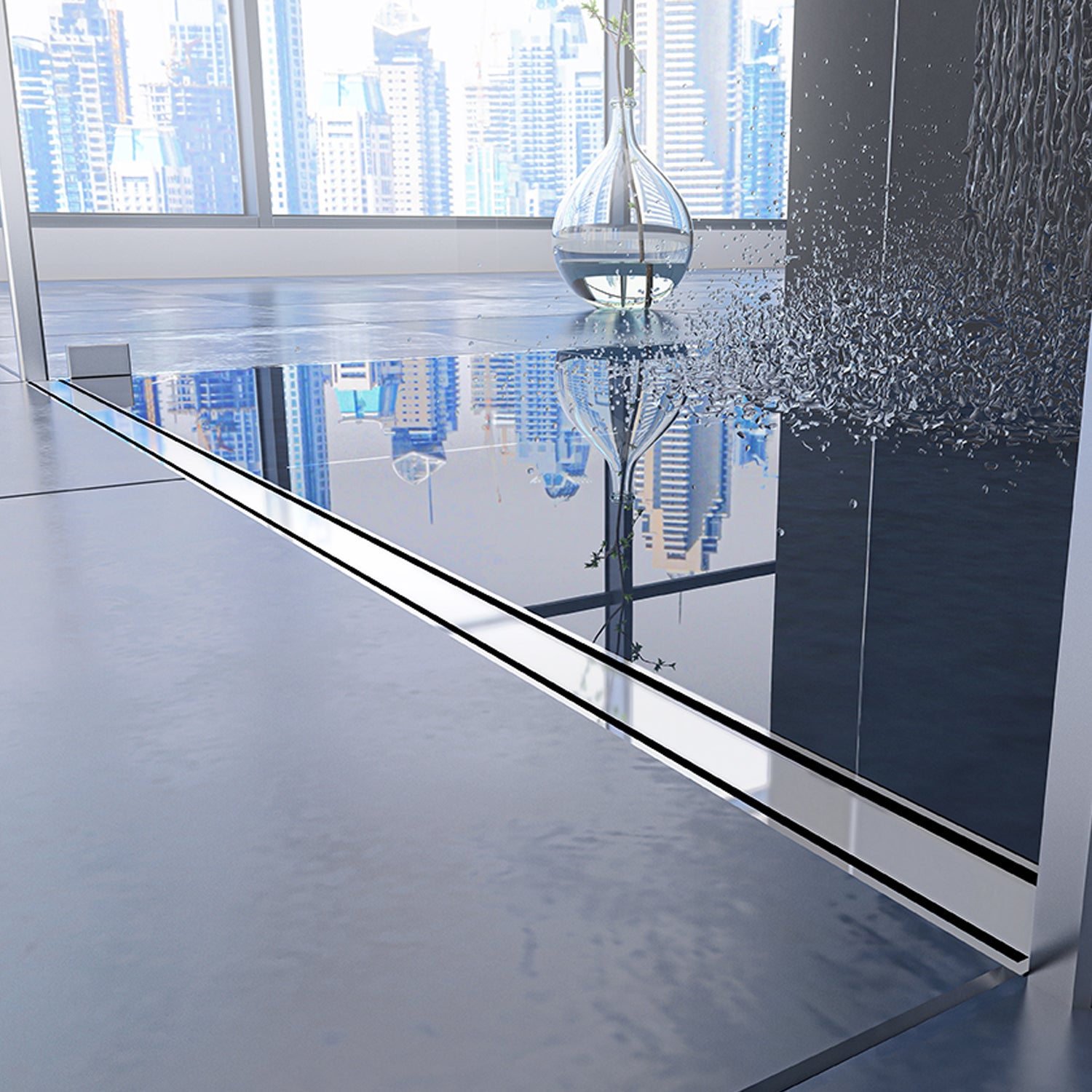 Canaletta doccia per scarico a pavimento Canalissima Bonomini cm 90 con griglia in alluminio by CeramicStore | Lo specialista del tuo bagno
