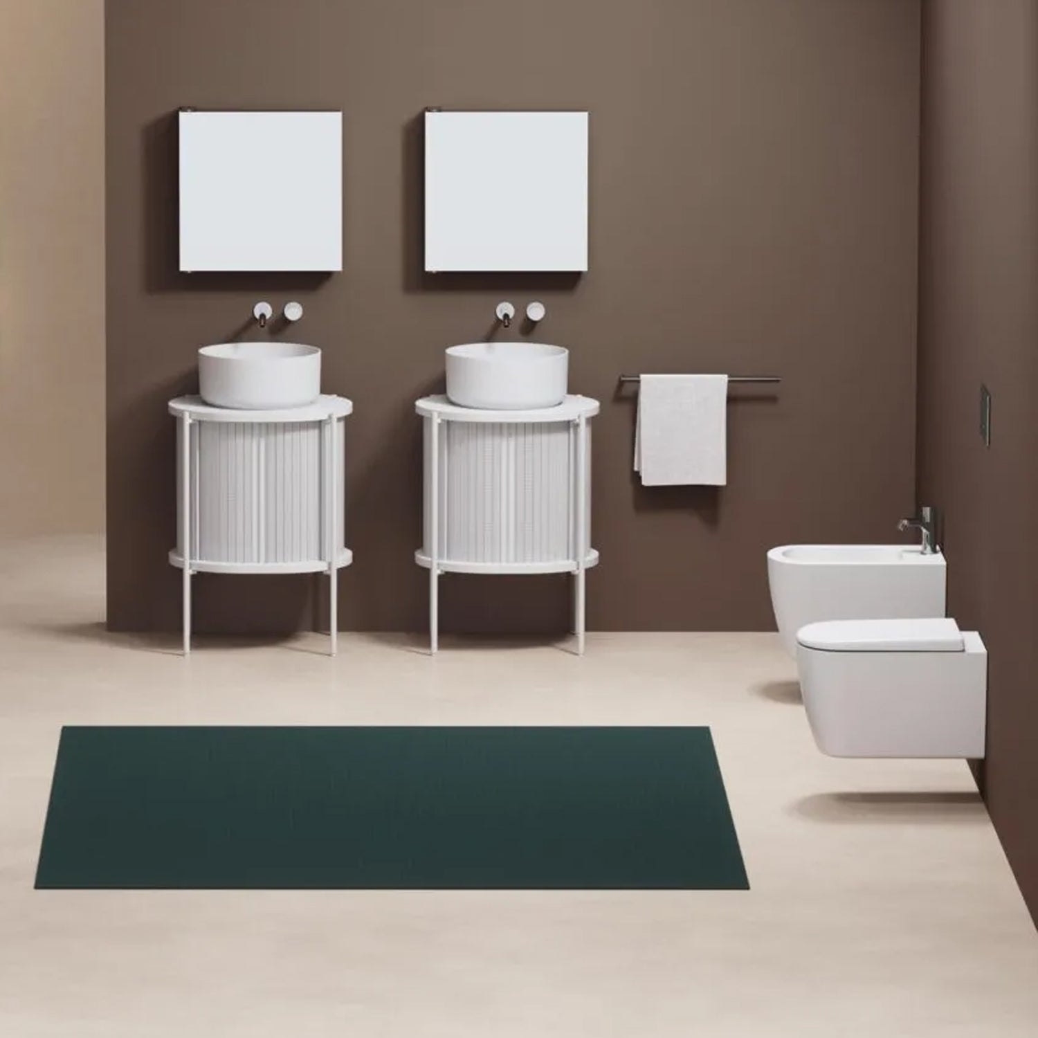 Coppia sanitari sospesi Ceramica Azzurra serie Aurea 55x36x33 cm con sedile soft-close - Bianco lucido