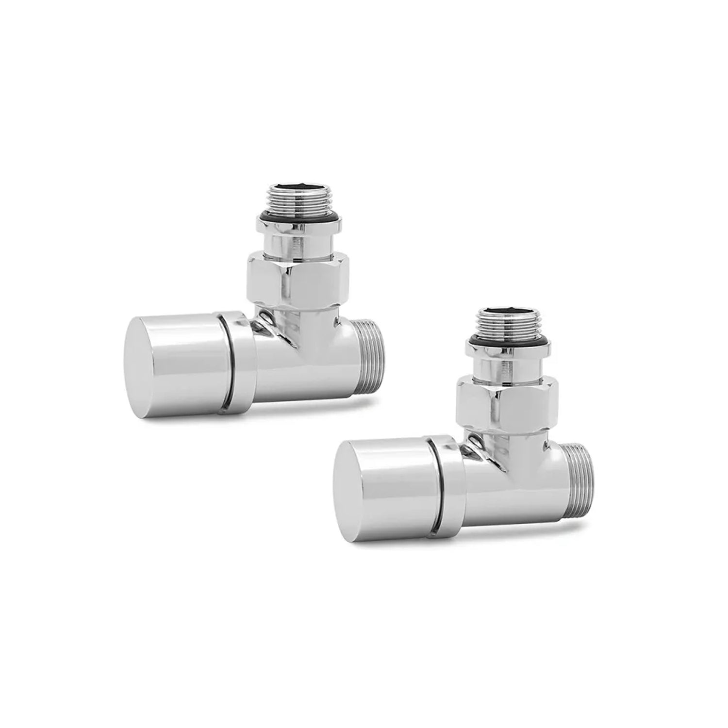 Coppia valvola e detentore a squadra per connessioni standard 1/2" - Cromo by CeramicStore | Lo specialista del tuo bagno