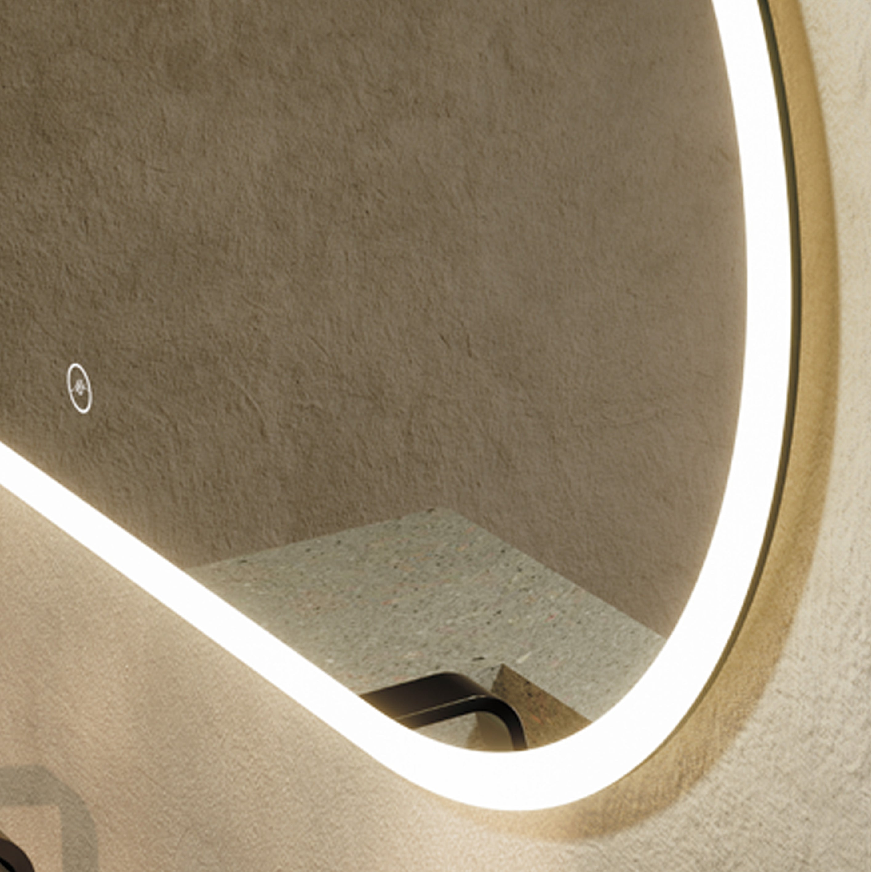 Specchio ovale doppia illuminazione Eterea 80x40 con antifog e 3 tonalità di luce by CeramicStore | Lo specialista del tuo bagno