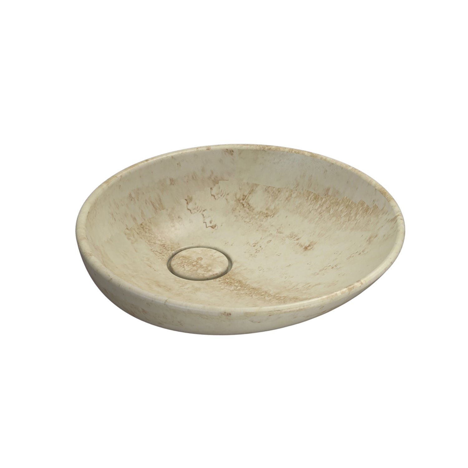Lavabo d'appoggio Free Le Pietre Ceramica Globo finitura travertino diametro 50 cm