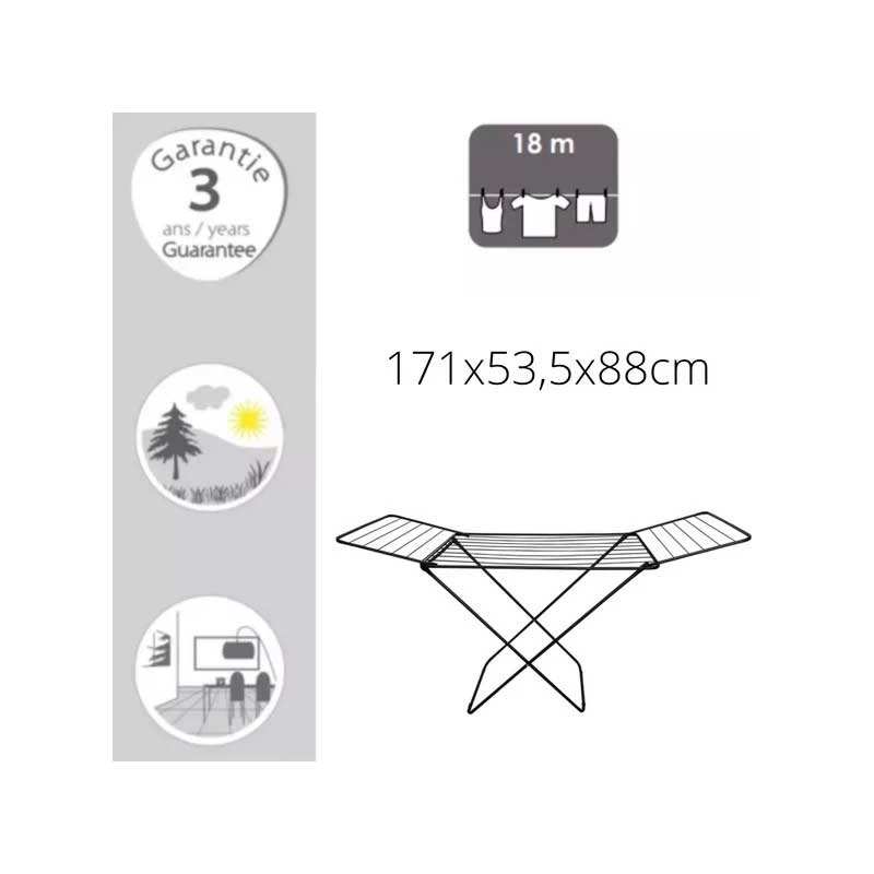 Stendibiancheria alato in acciaio 18 Metri Nero opaco ripiegabile e richiudibile by CeramicStore | Lo specialista del tuo bagno