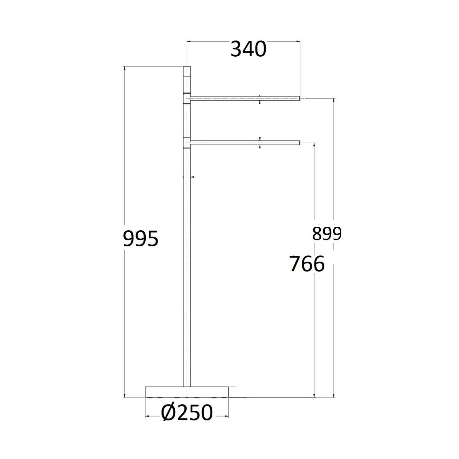 Portasalviette da pavimento in ottone altezza 100cm by CeramicStore | Lo specialista del tuo bagno