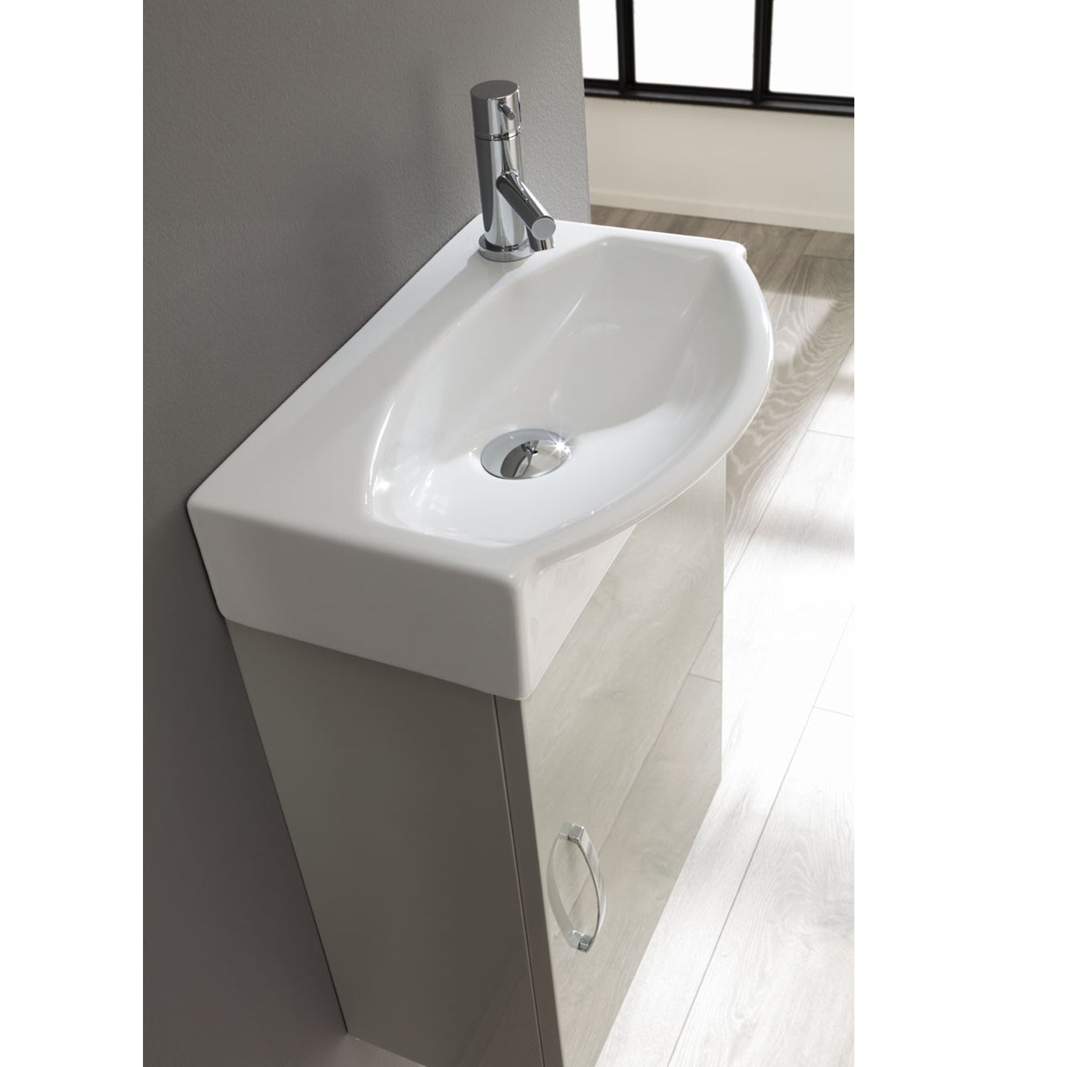 Mobile bagno sospeso Mini42 cm 42x190x29,5 laccato lucido grigio nuvola by CeramicStore | Lo specialista del tuo bagno