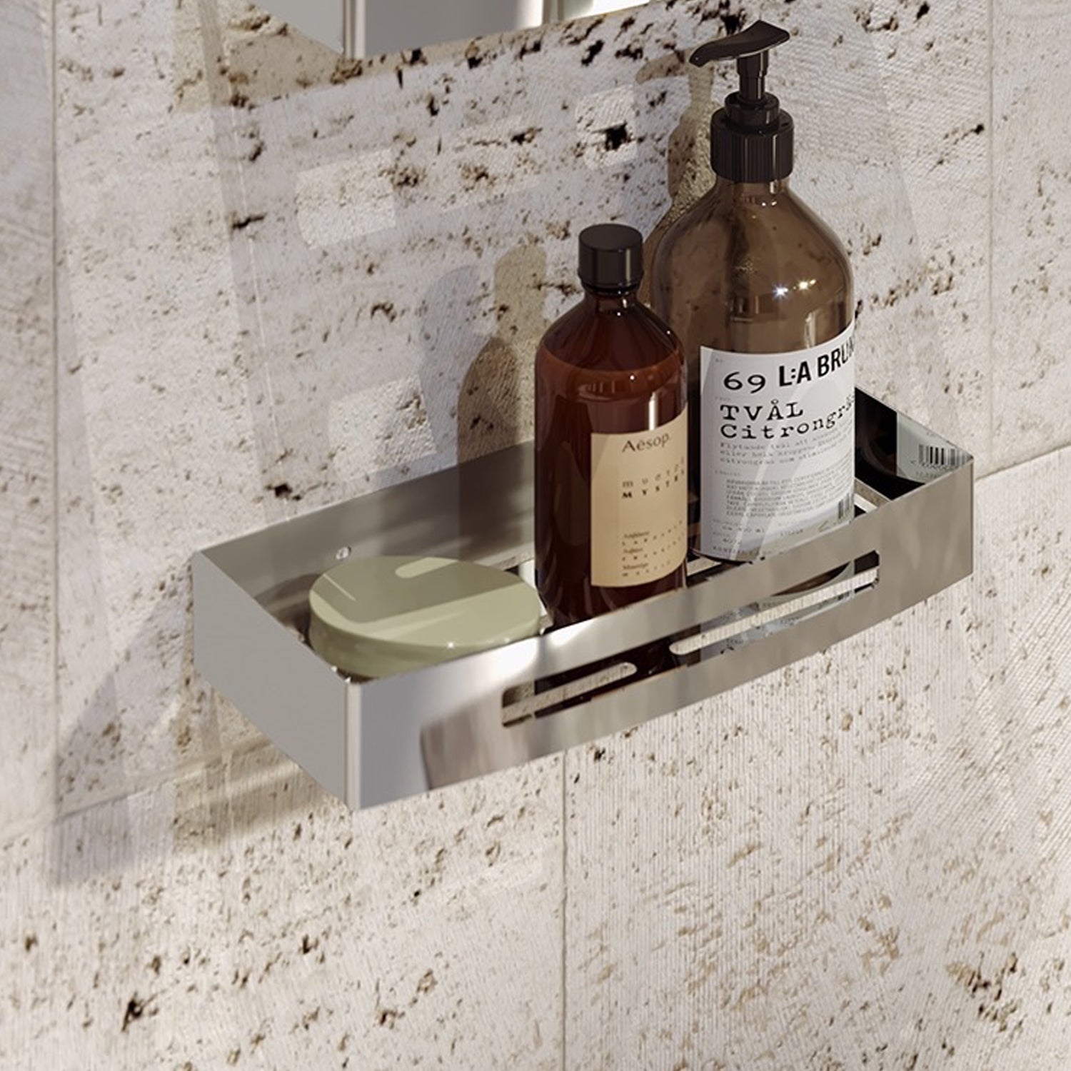 Portaoggetti rettangolare doccia Nerva di Gedy in Acciaio Inox - Lucido by CeramicStore | Lo specialista del tuo bagno