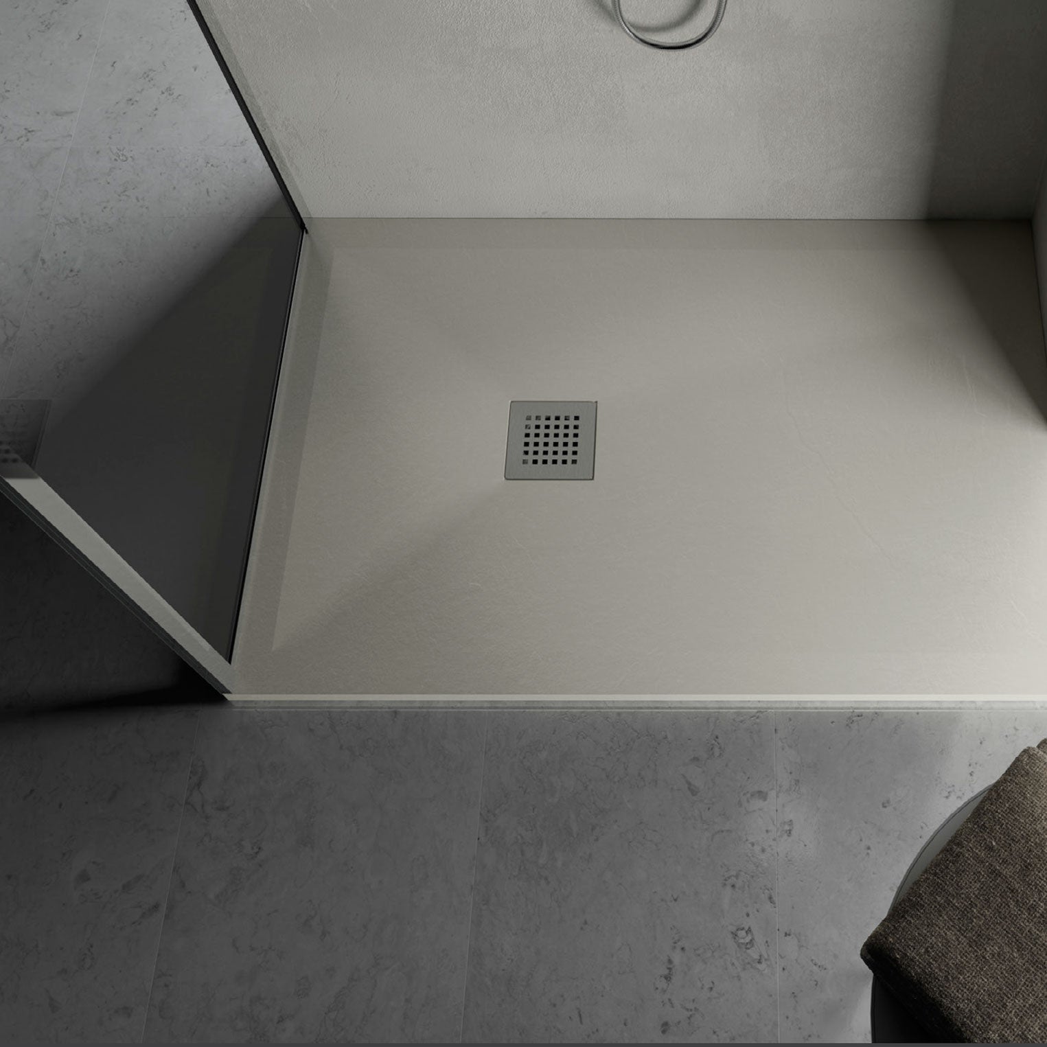 Piatto Doccia filopavimento 80x100 crema in resina effetto pietra Emoji riducibile by CeramicStore | Lo specialista del tuo bagno