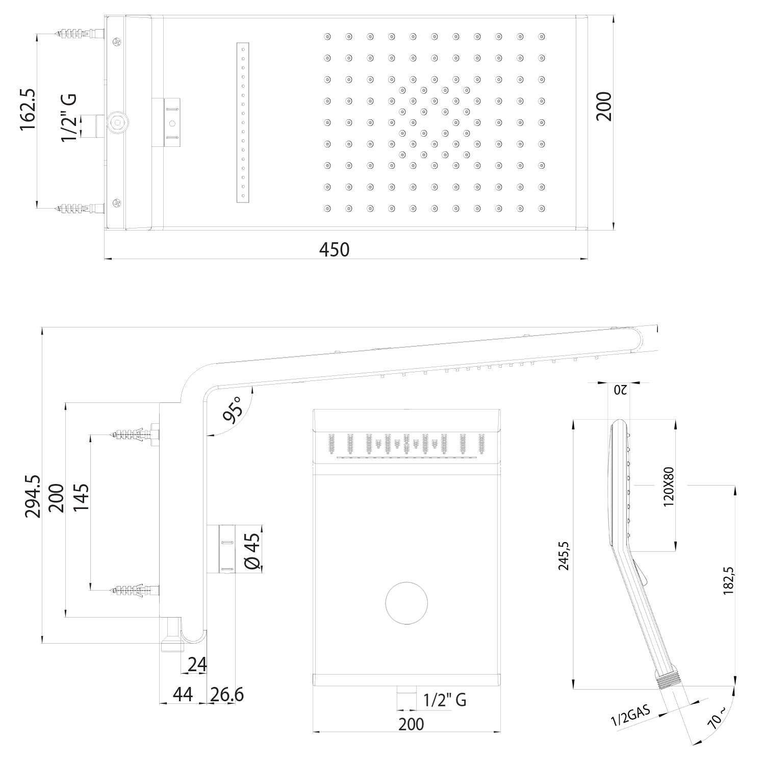 Soffione doccia Bossini Syncro Rain Renovation Set con doccia Agua Life by CeramicStore | Lo specialista del tuo bagno