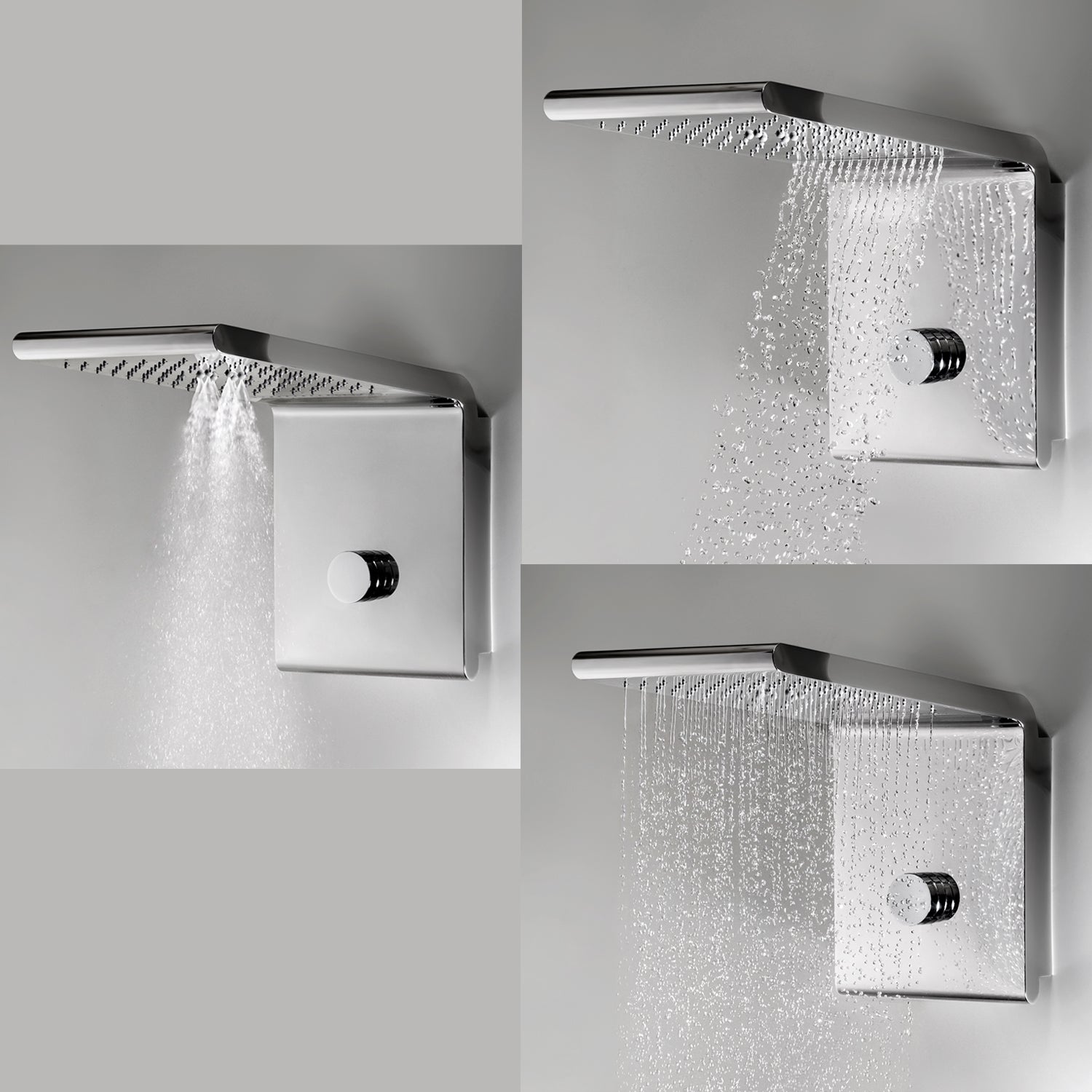 Soffione doccia Bossini Syncro Neb 3 getti acciaio inox cromato 45x20 cm by CeramicStore | Lo specialista del tuo bagno