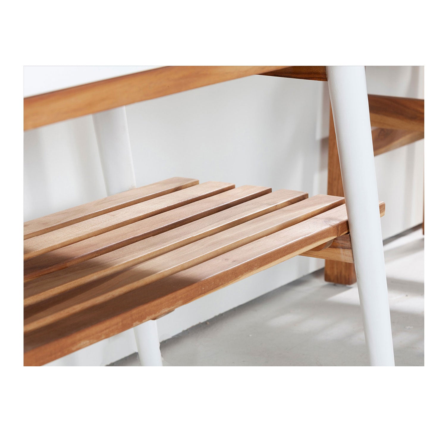 Consolle da bagno in Teak naturale serie Feelgood Cipi 150cm - frontale bianco by CeramicStore | Lo specialista del tuo bagno