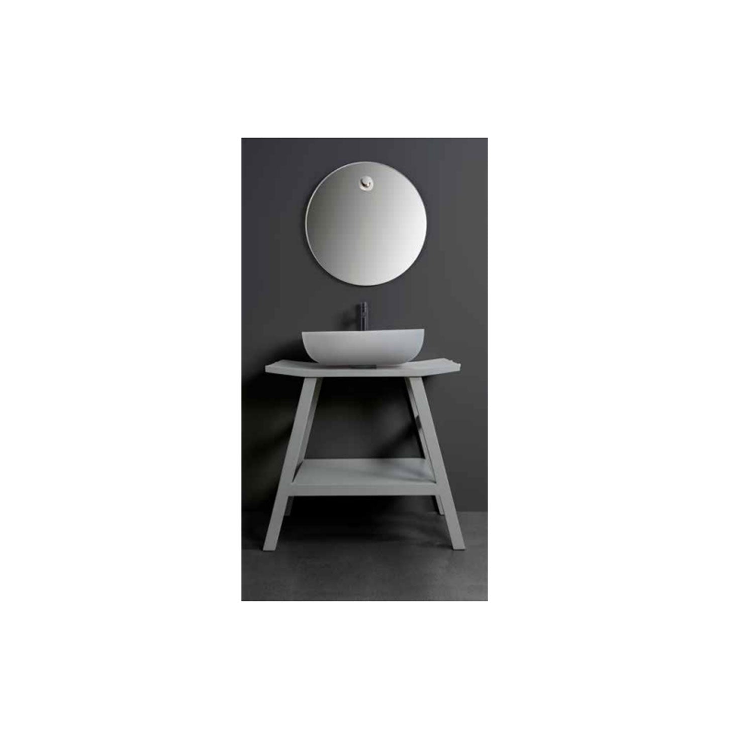 Consolle in Teak naturale di recupero trattato serie Zen XL Cipi 86cm - Grigio fumo by CeramicStore | Lo specialista del tuo bagno