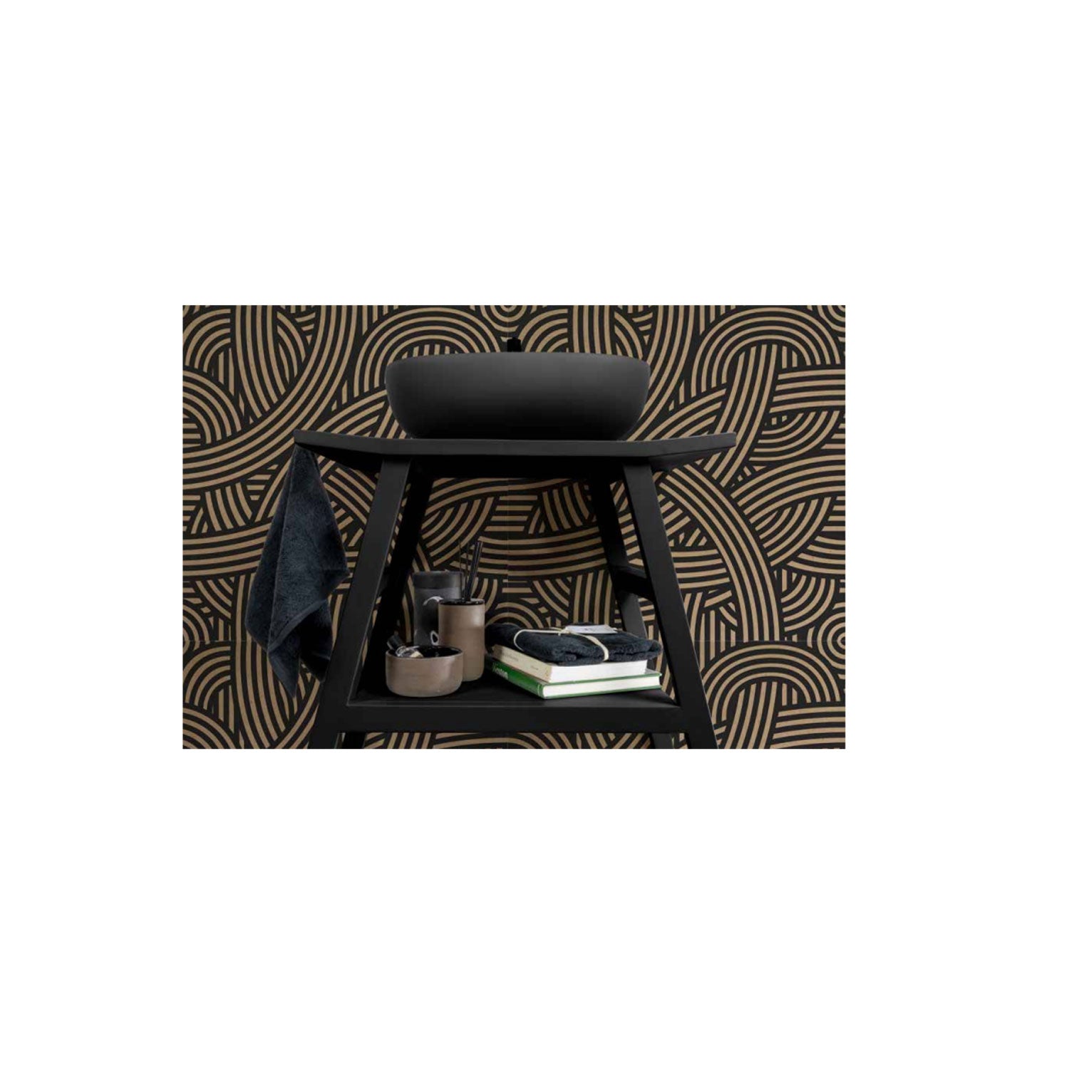 Consolle in Teak naturale di recupero trattato serie Zen XL Cipi 86cm - Nero by CeramicStore | Lo specialista del tuo bagno