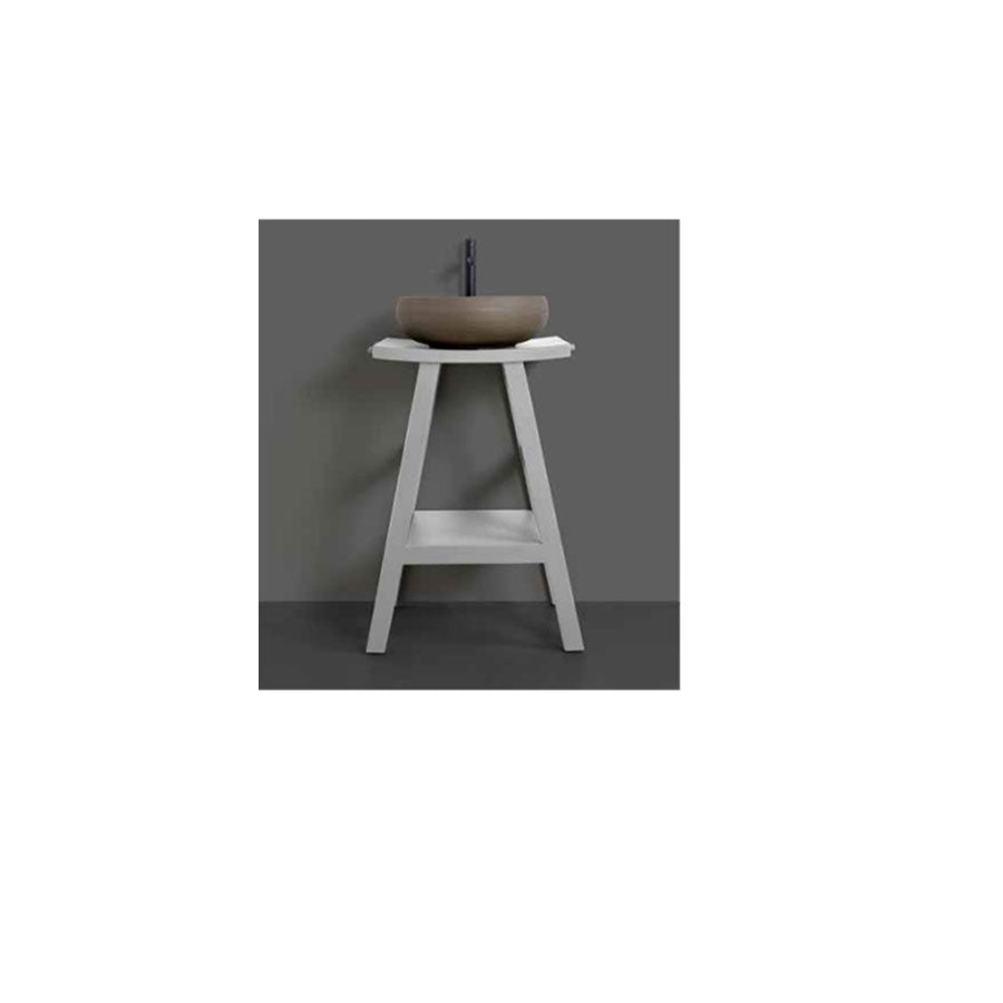 Consolle in Teak naturale di recupero trattato serie Zen Cipi 56cm - Grigio fumo by CeramicStore | Lo specialista del tuo bagno