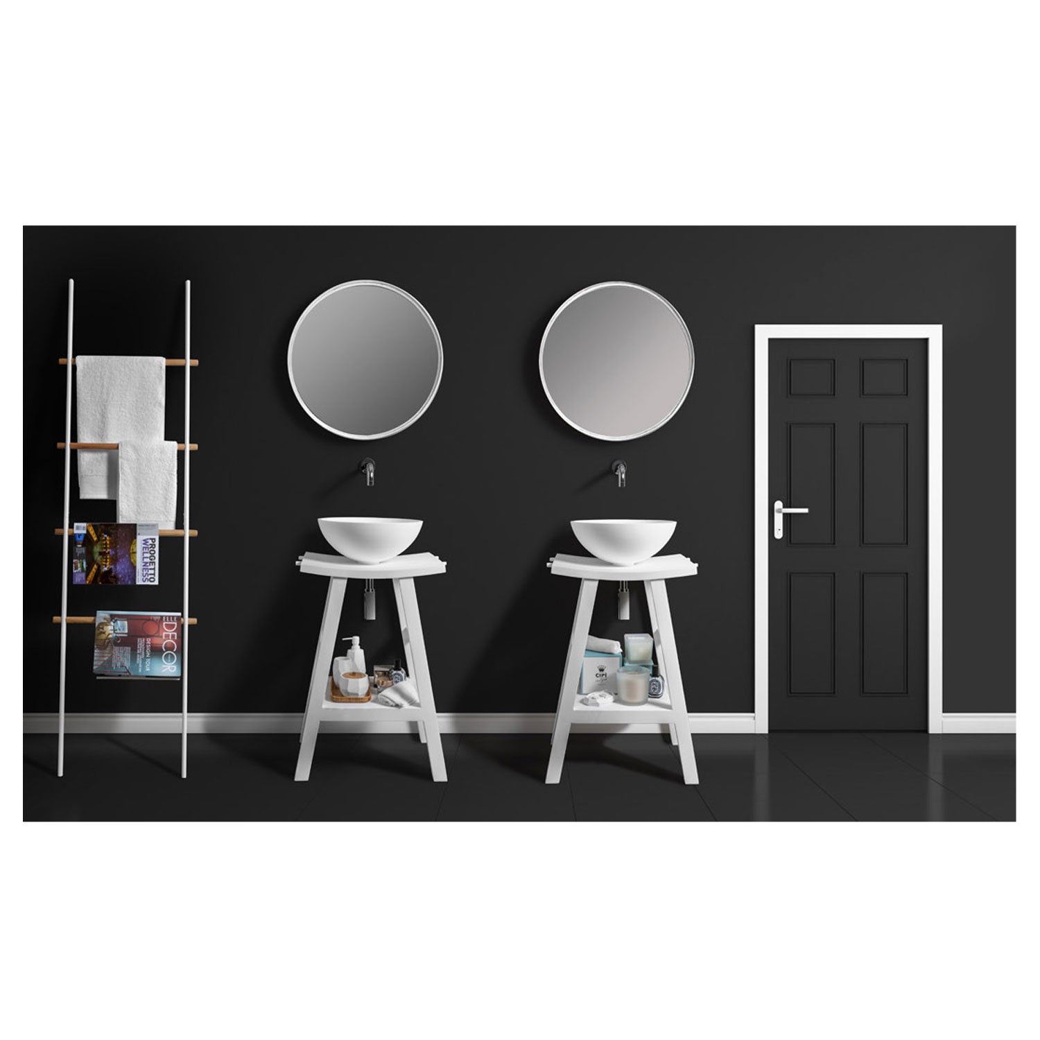 Consolle in Teak naturale di recupero trattato serie Zen Cipi 56cm - Bianco by CeramicStore | Lo specialista del tuo bagno